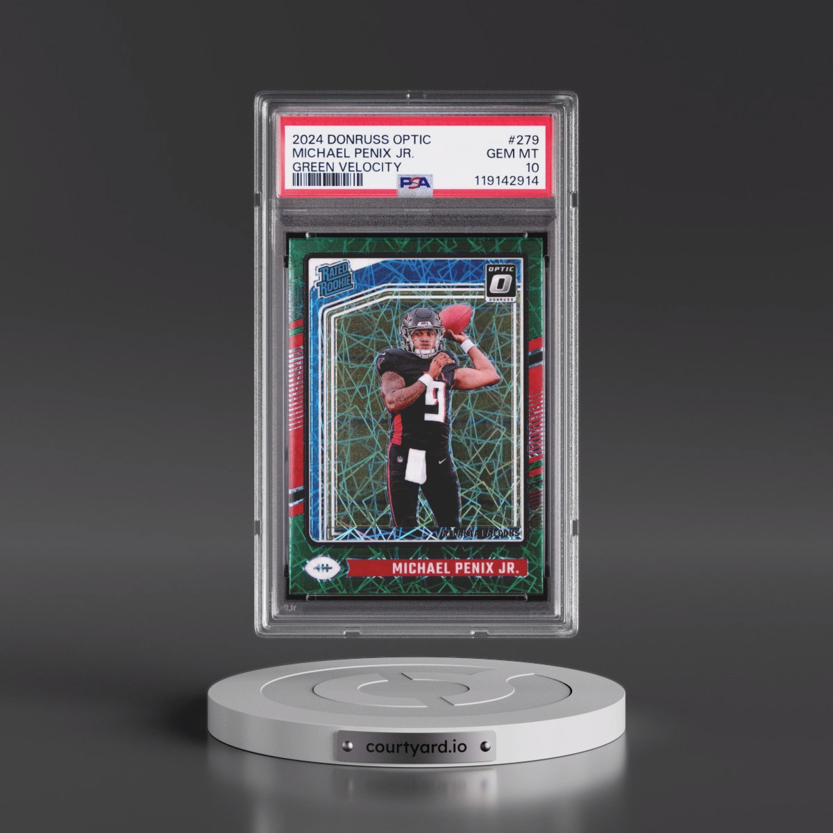 2024 Panini Donruss Optic #279 Michael Penix Jr. - Green Velocity (PSA 10 GEM MINT)