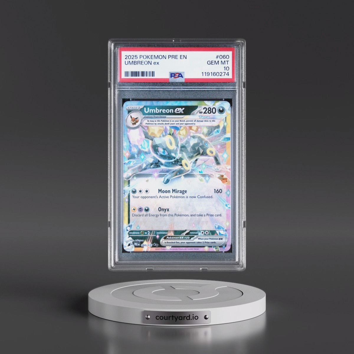 2025 Pokémon Pre EN-Prismatic Evolutions #060 Umbreon EX - Holo (PSA 10 GEM MINT)