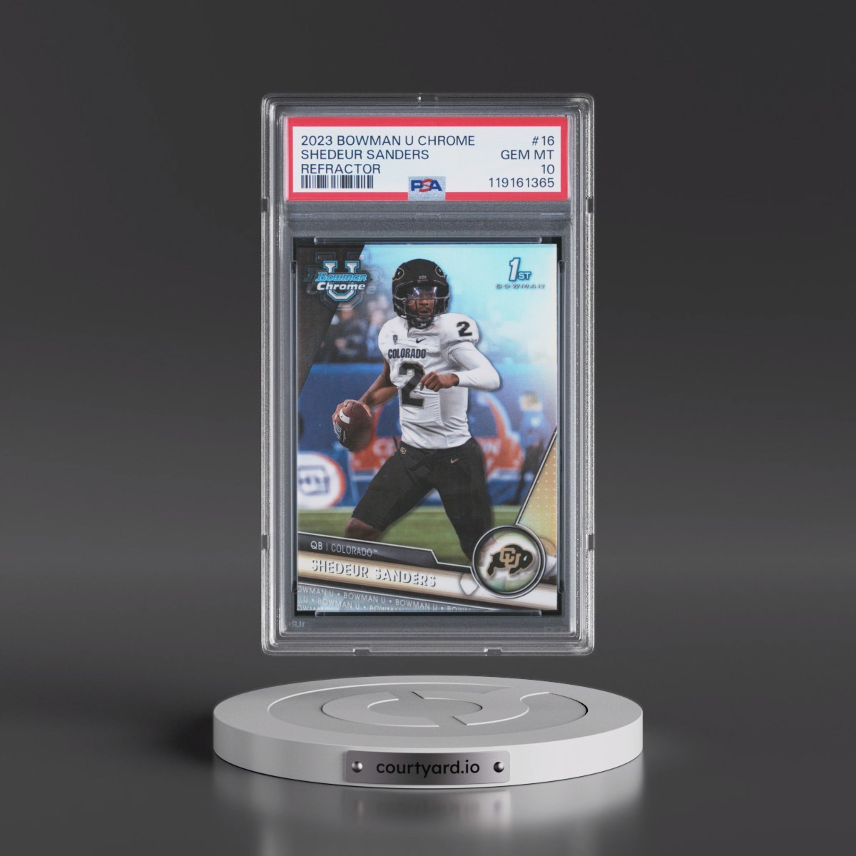 2023 Bowman University Chrome #16 Shedeur Sanders - Refractor (PSA 10 GEM MINT)