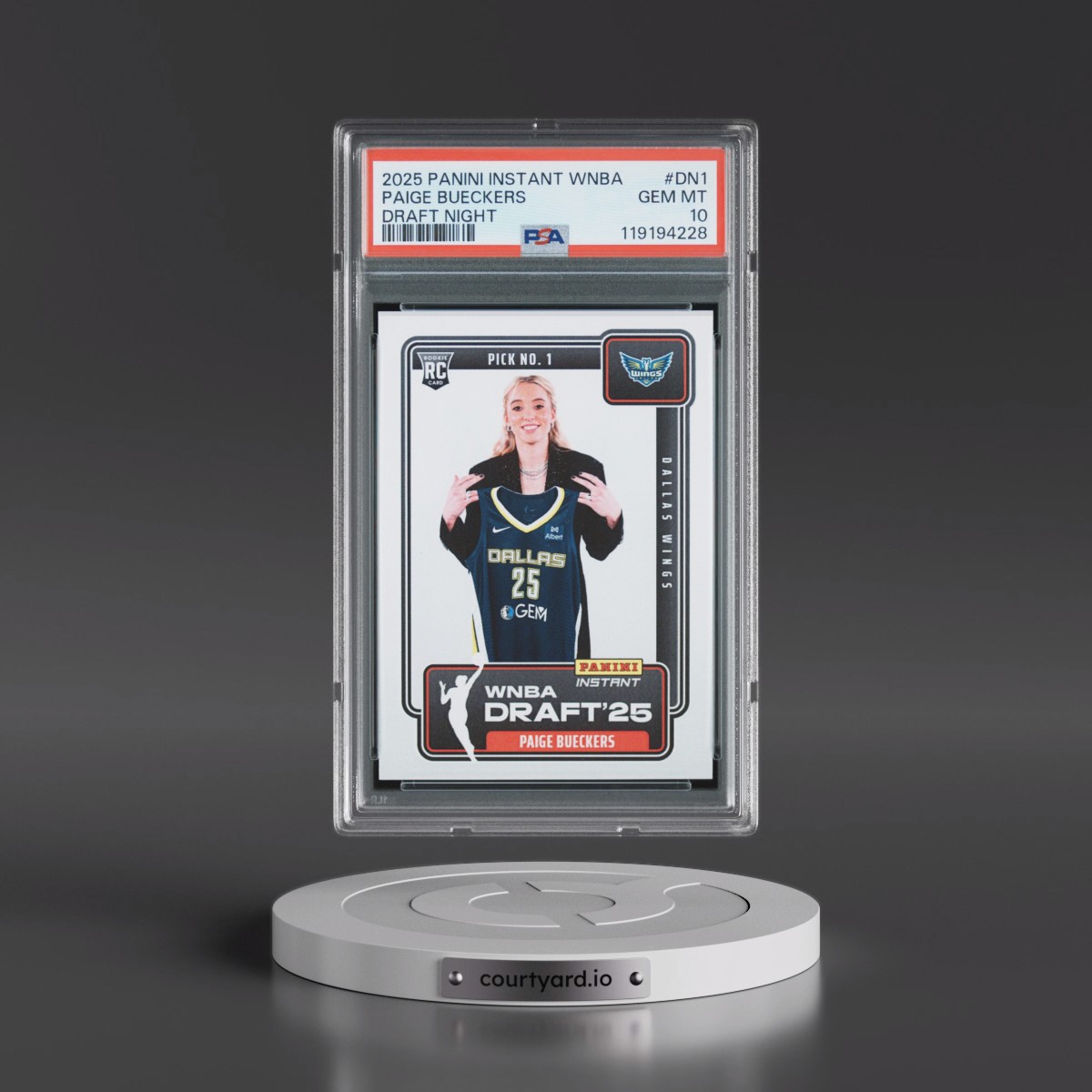 2025 Panini Instant WNBA Draft Night #DN1 Paige Bueckers (PSA 10 GEM MINT)