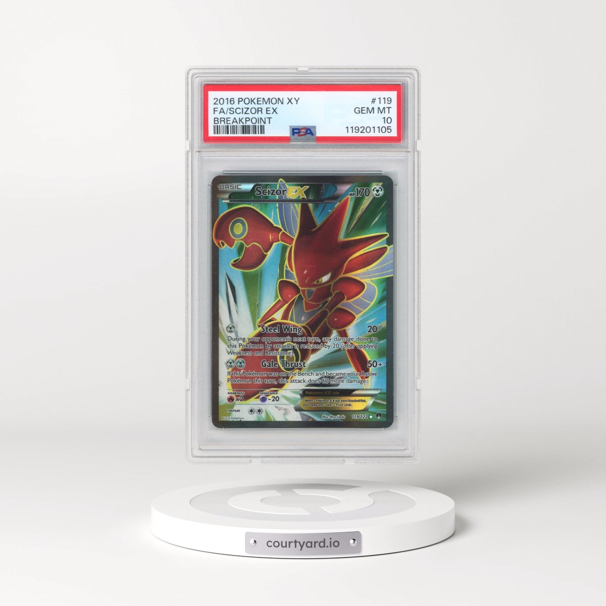 2016 Pokémon XY Breakpoint #119 Scizor EX - Holo Full Art (PSA 10 GEM MINT)