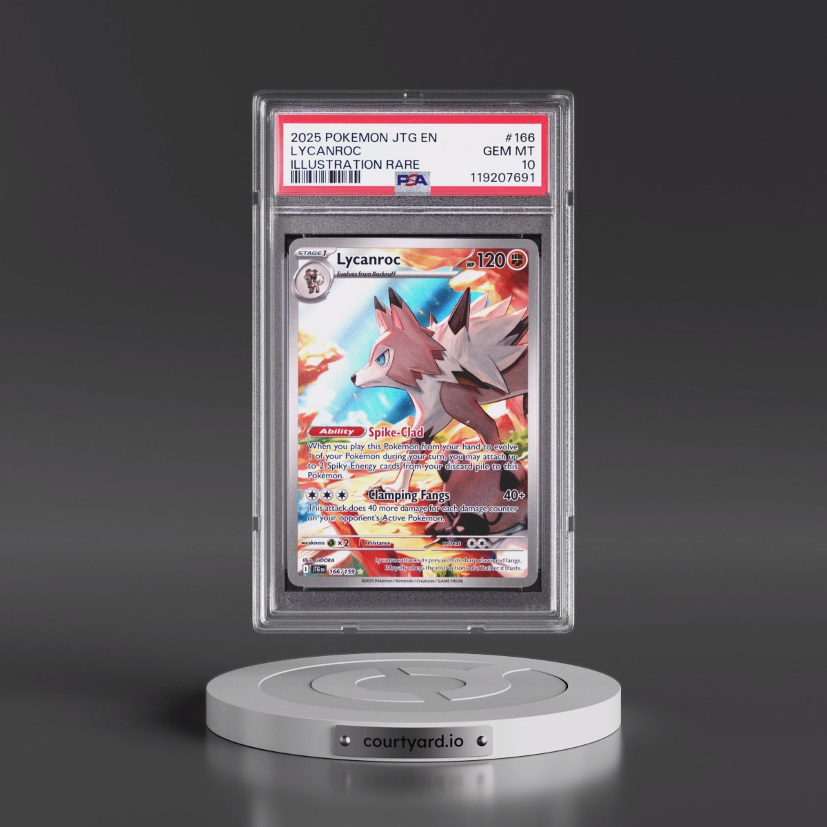 2025 Pokémon Jtg EN-Journey Together #166 Lycanroc - Illustration Rare (PSA 10 GEM MINT)