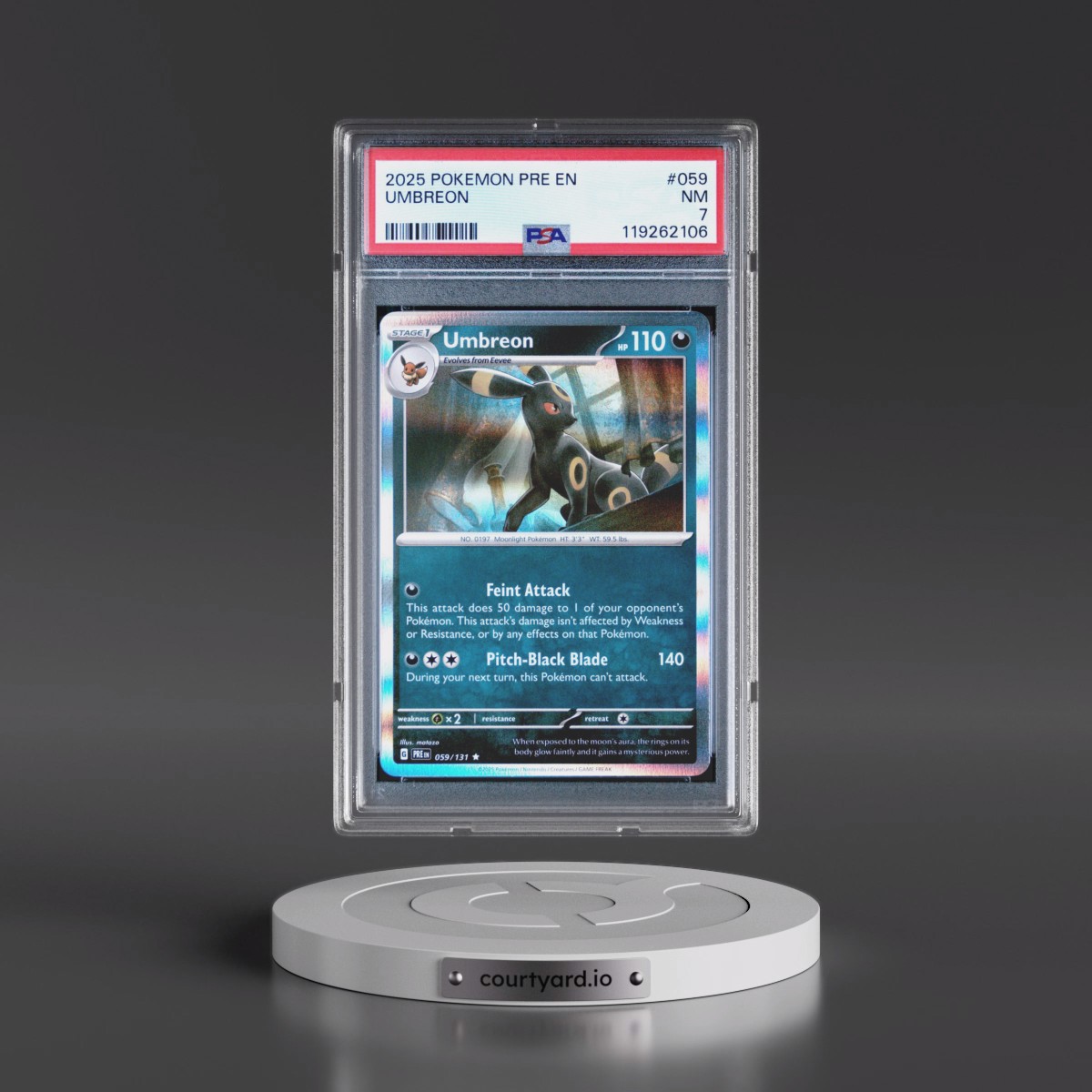 2025 Pokémon Pre EN-Prismatic Evolutions #059 Umbreon (PSA 7 NM)