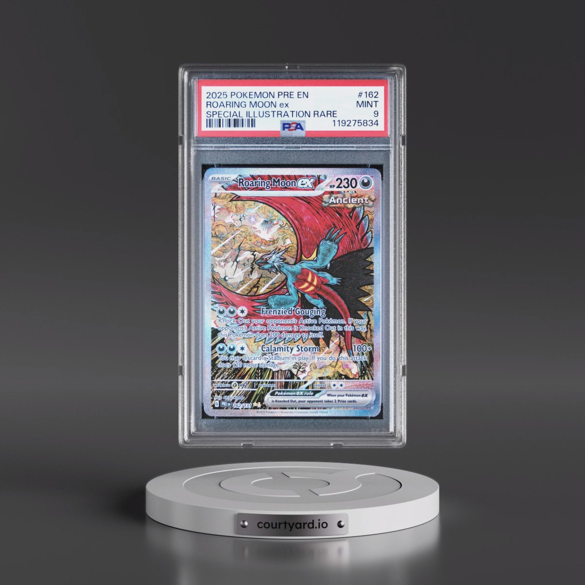 2025 Pokémon Pre EN-Prismatic Evolutions Roaring Moon EX - Holo Special Illustration Rare #162 PSA 9