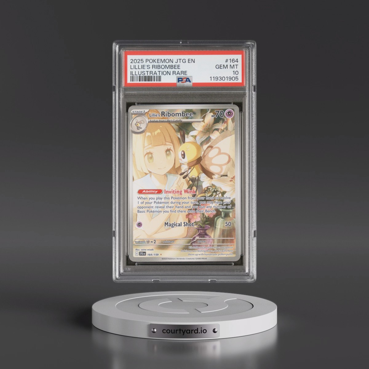 2025 Pokémon Jtg EN-Journey Together #164 Lillie's Ribombee - Illustration Rare (PSA 10 GEM MINT)