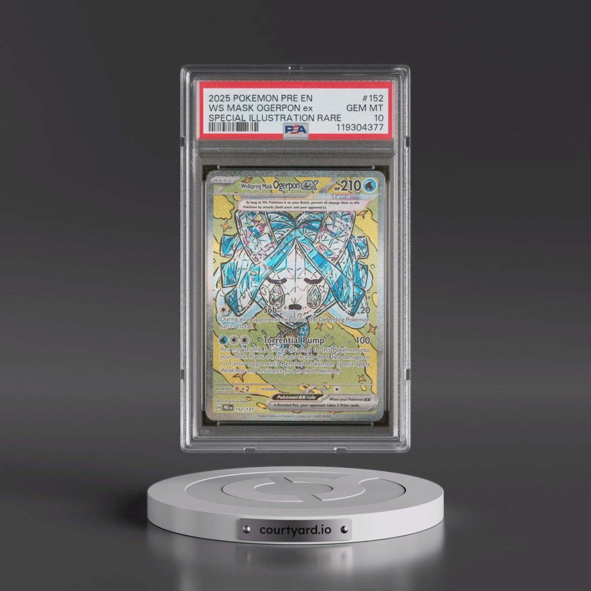 2025 Pokémon Pre EN-Prismatic Evolutions #152 Wellspring Mask Ogerpon EX - Holo Special Illustration Rare (PSA 10 GEM MINT)