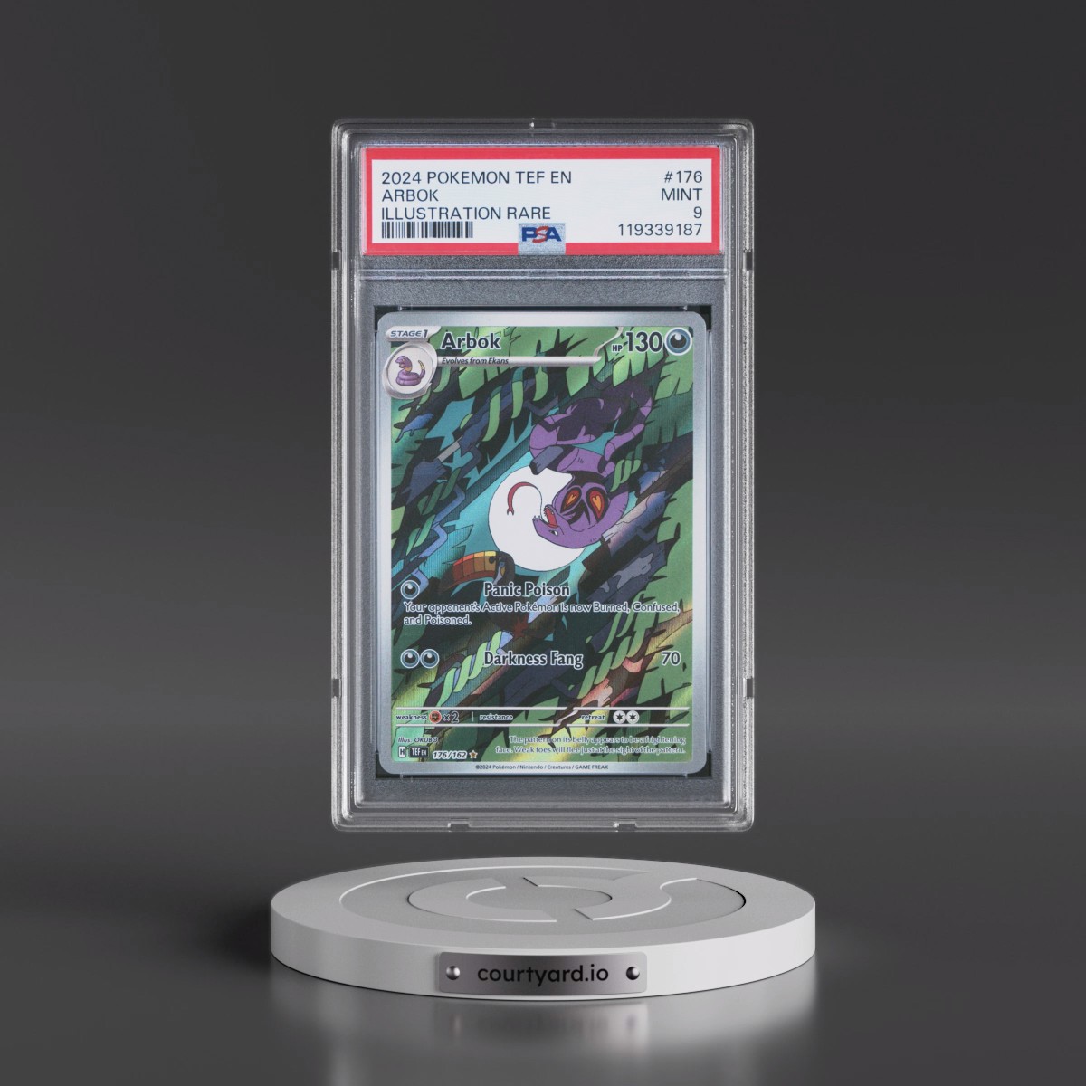 2024 Pokémon Tef EN-Temporal Forces #176 Arbok - Illustration Rare (PSA 9 MINT)