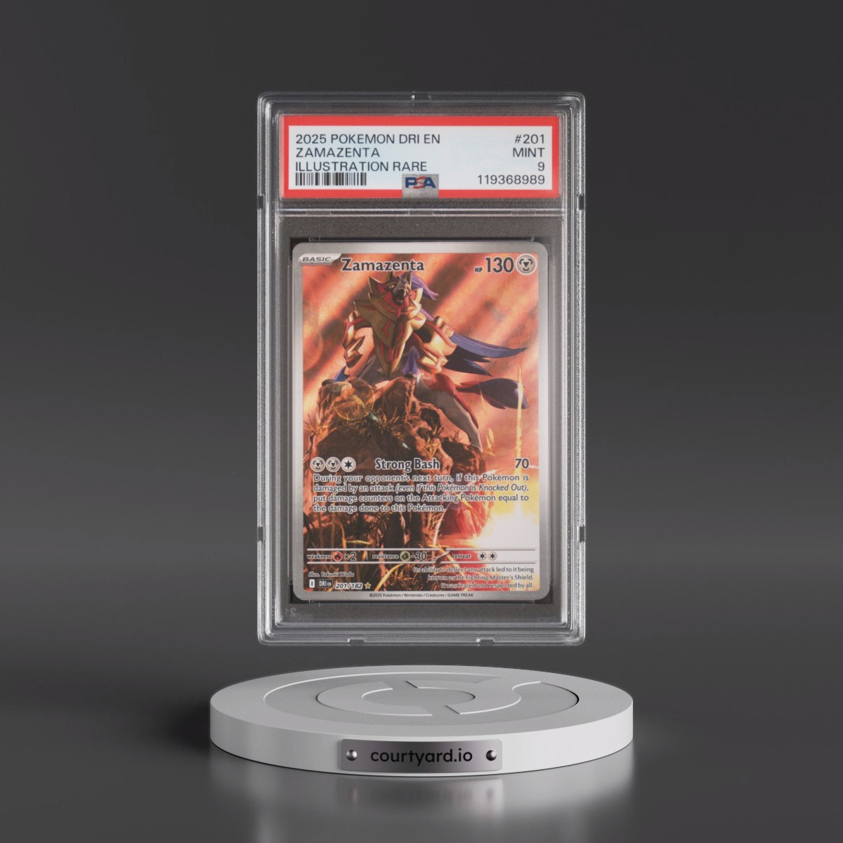 2025 Pokémon Dri EN-Destined Rivals #201 Zamazenta - Illustration Rare (PSA 9 MINT)