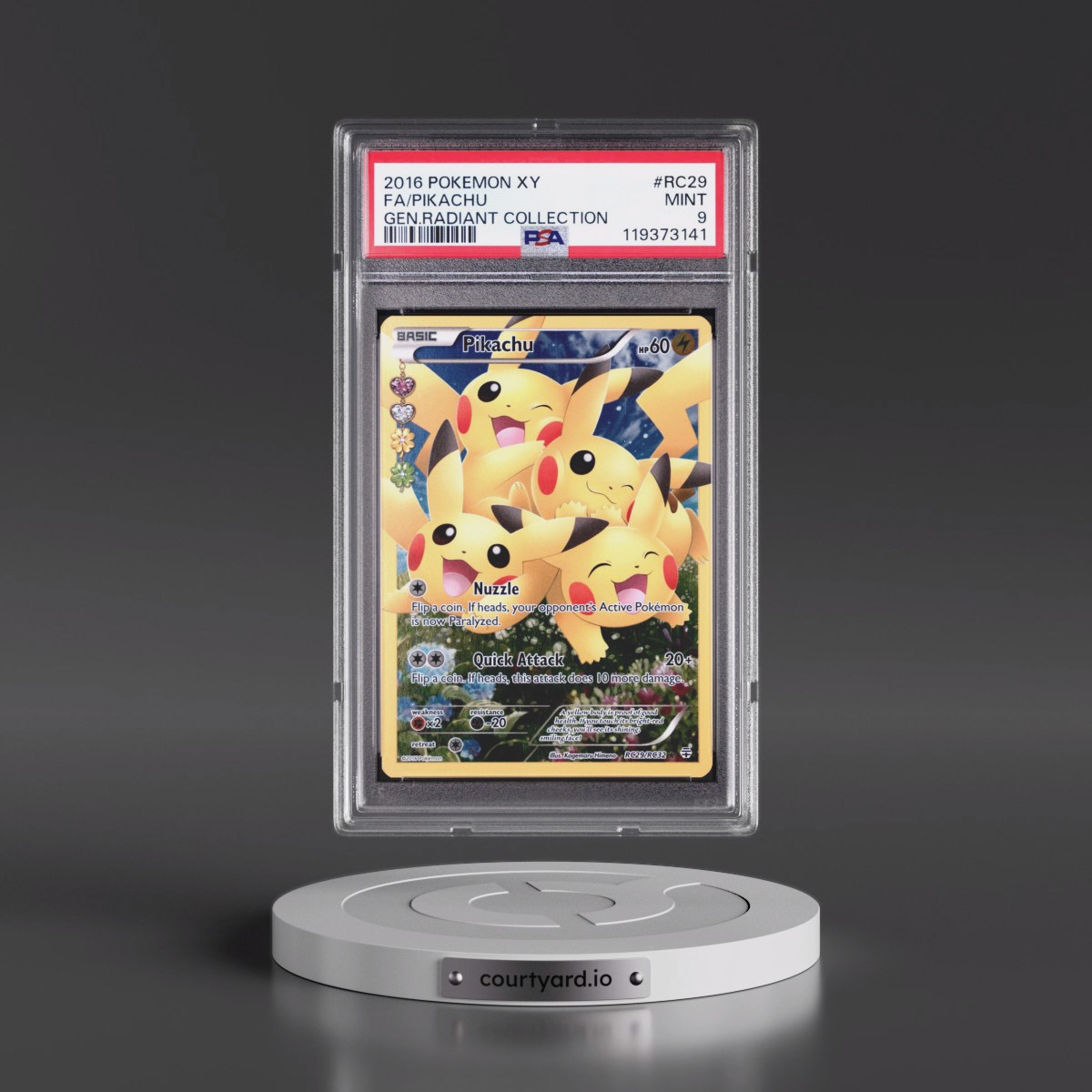 2016 Pokémon XY Generations Radiant Collection #RC29 Pikachu - Full Art (PSA 9 MINT)