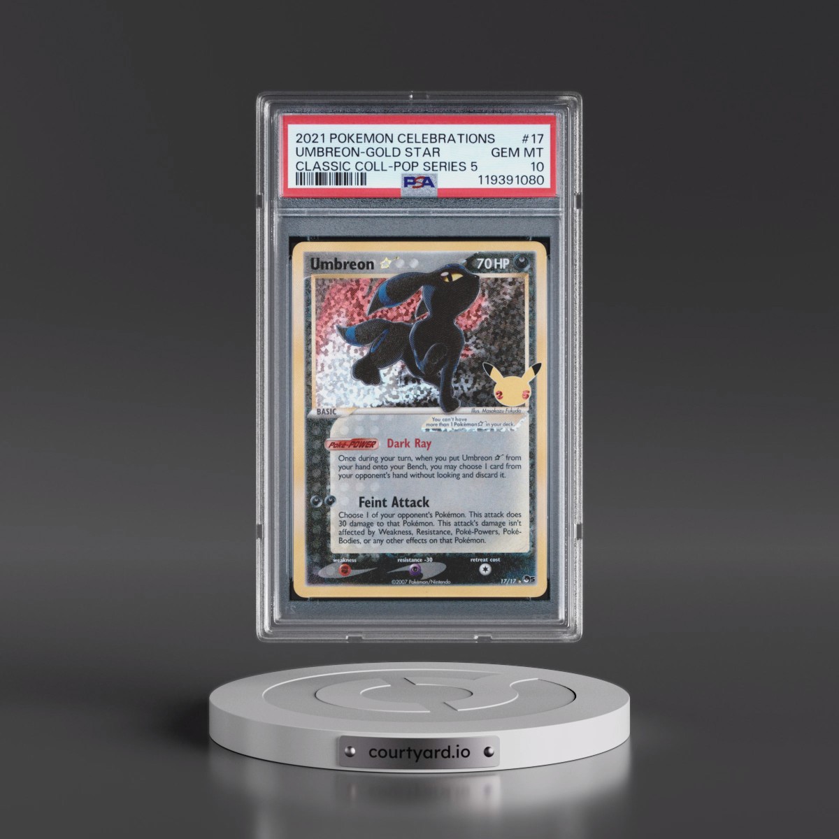 2021 Pokémon Celebrations Classic Collection #17 Umbreon-Gold Star (PSA 10 GEM MINT)