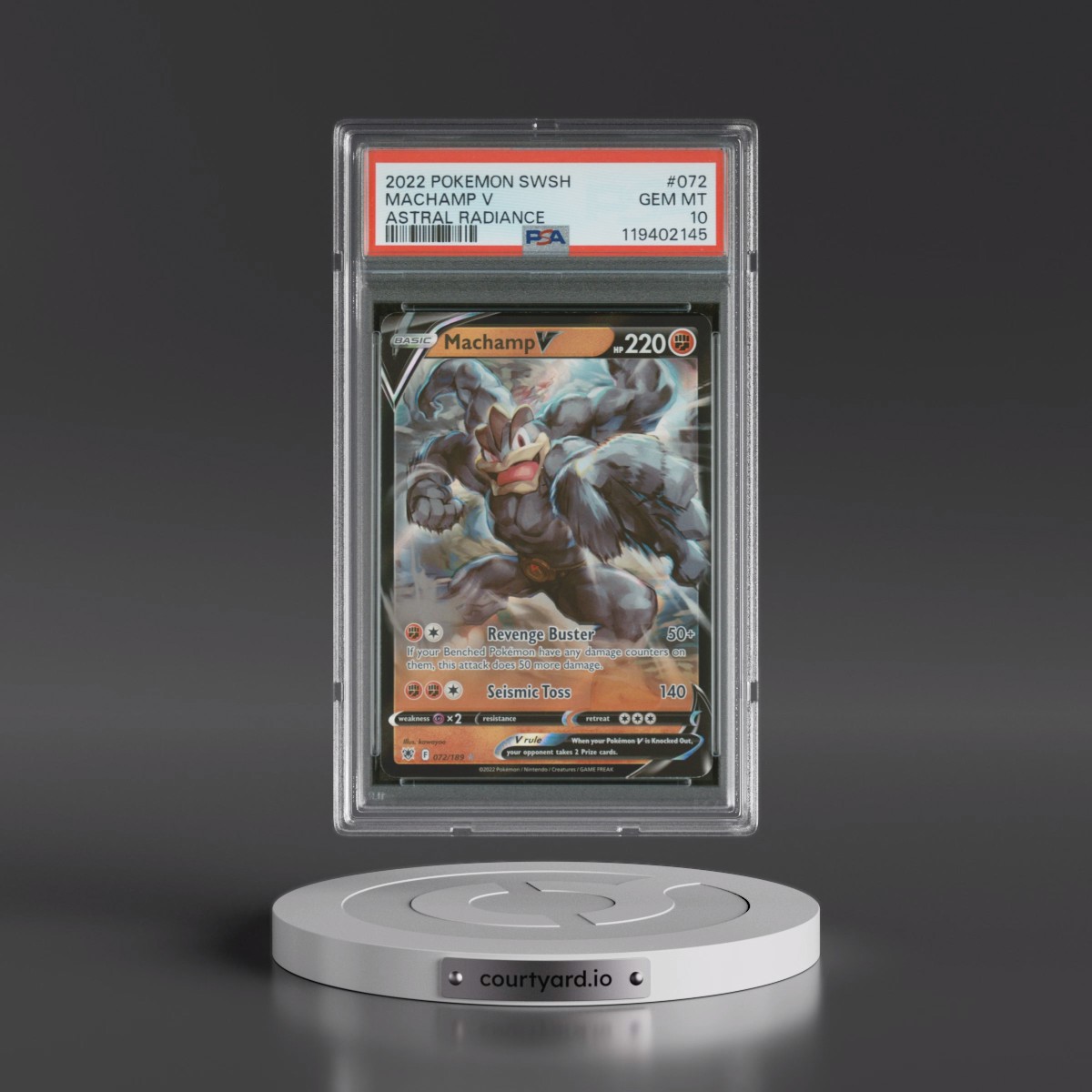 2022 Pokémon Sword & Shield Astral Radiance #072 Machamp V - Holo (PSA 10 GEM MINT)