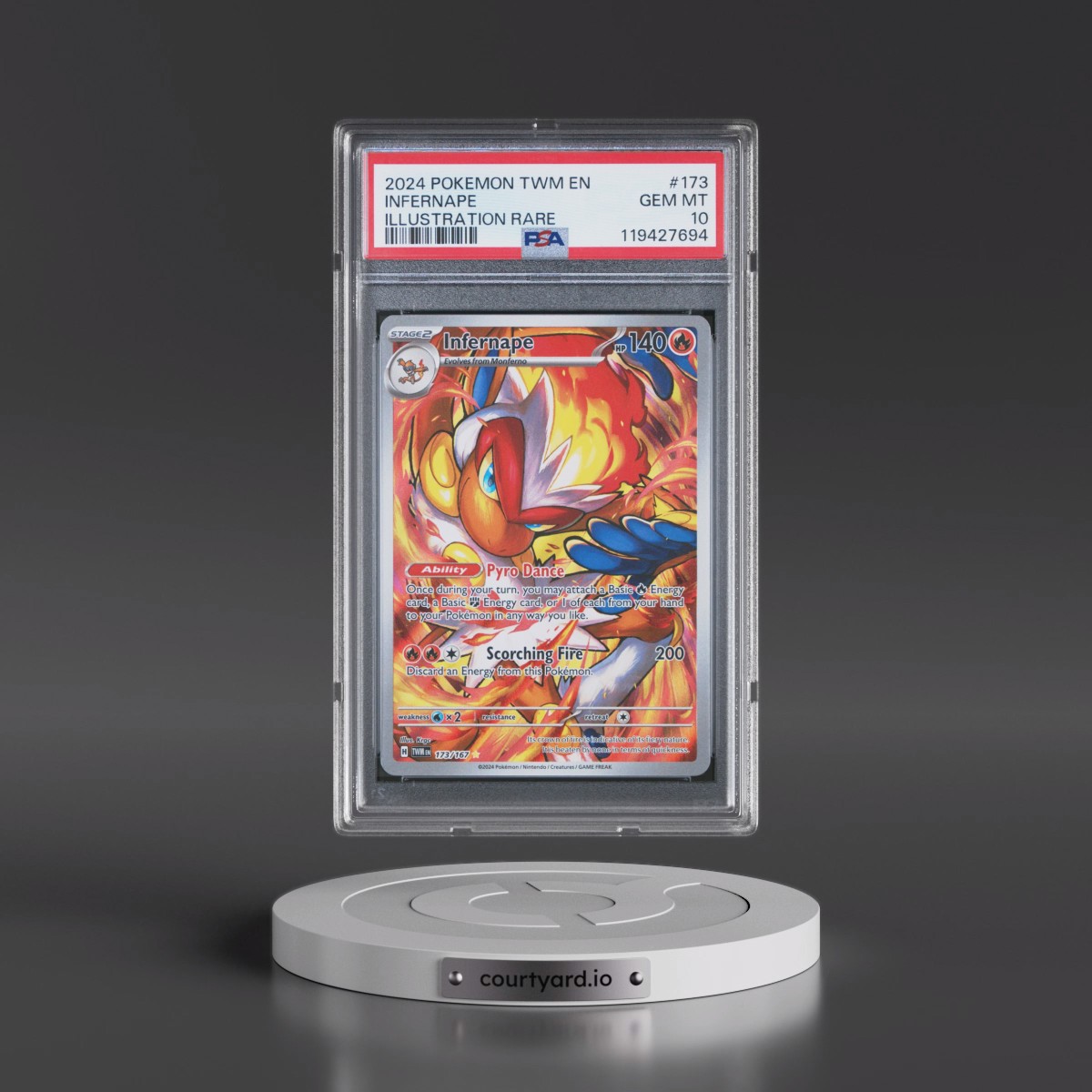 2024 Pokémon Twm EN-Twilight Masquerade #173 Infernape - Illustration Rare (PSA 10 GEM MINT)