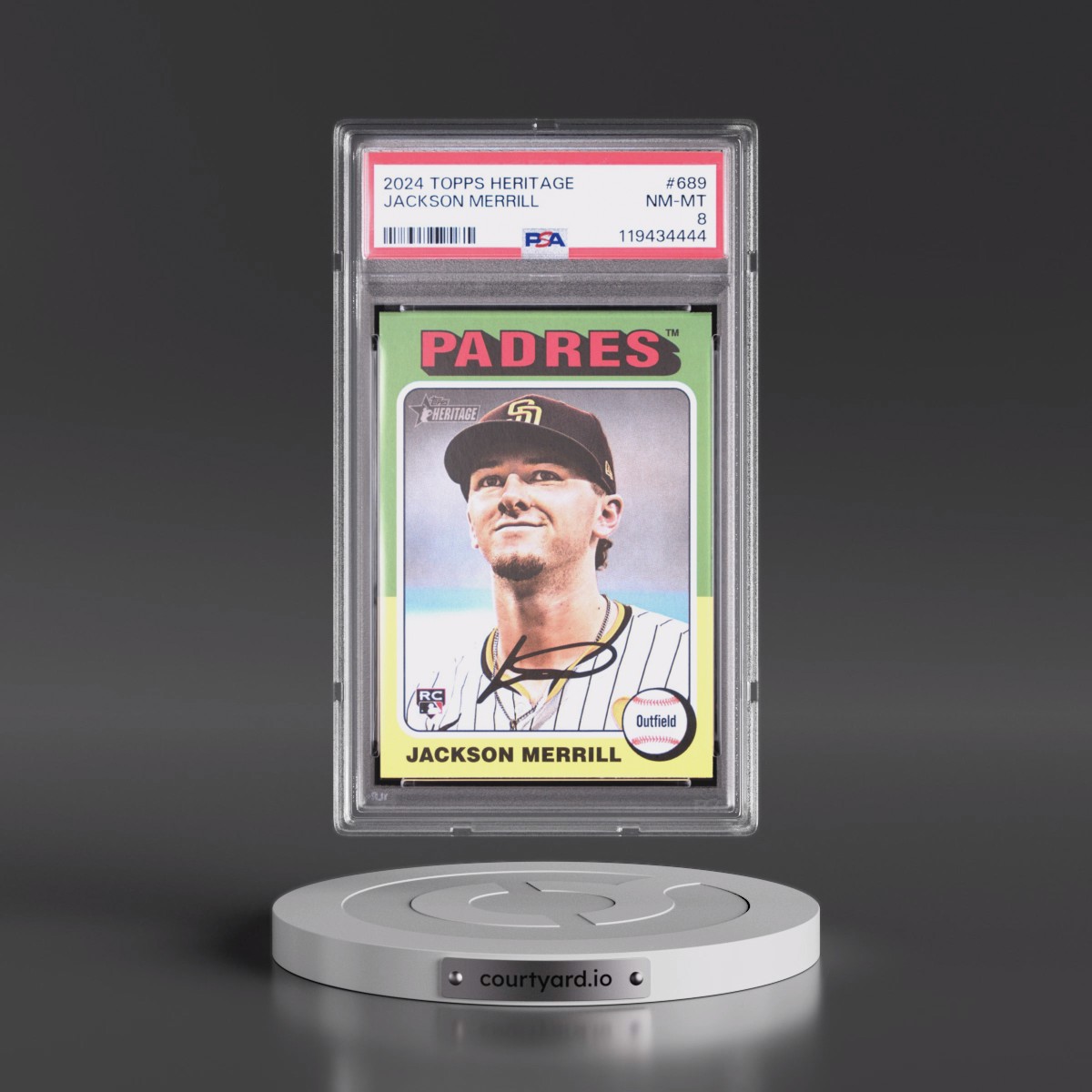 2024 Topps Heritage #689 Jackson Merrill (PSA 8 NM-MT)