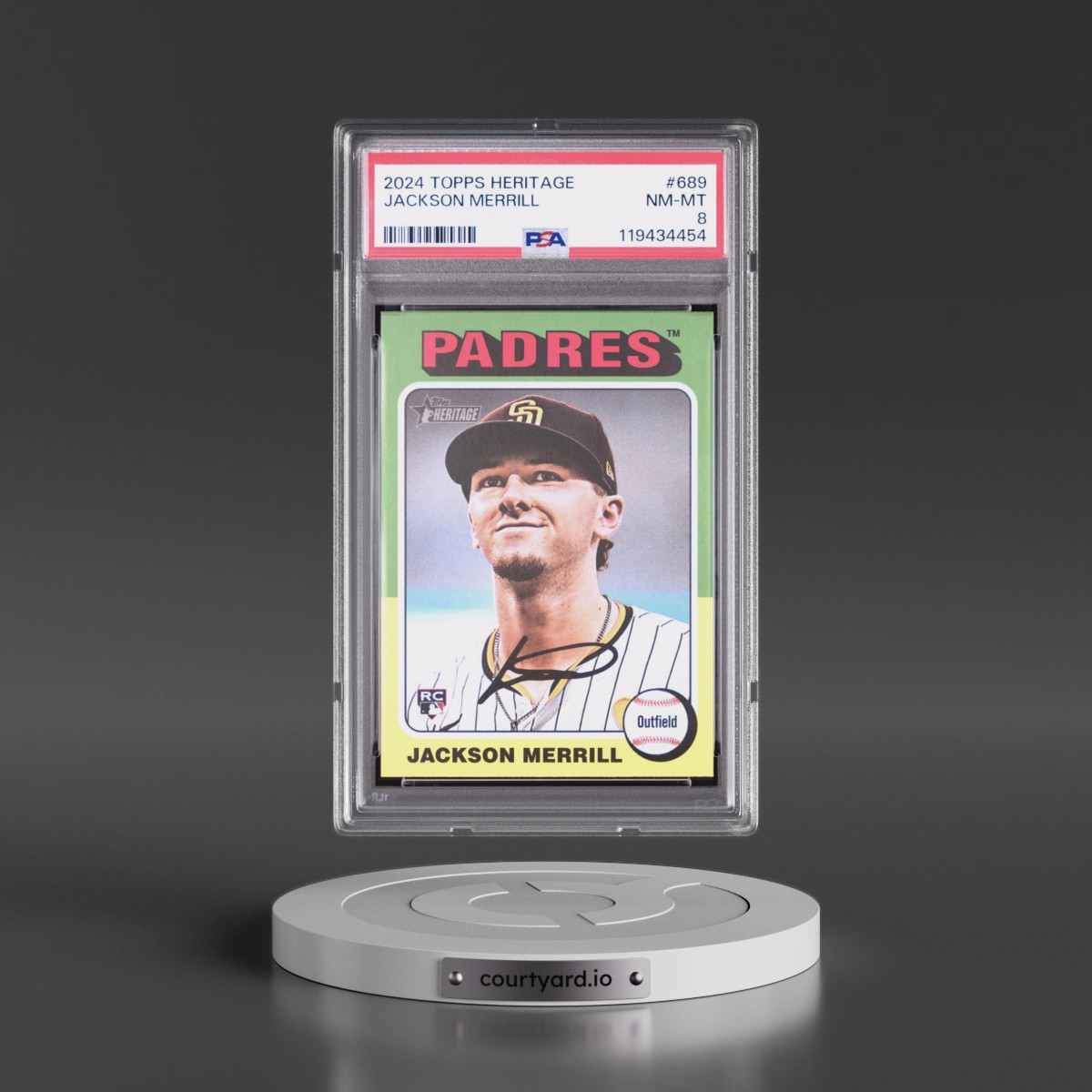2024 Topps Heritage #689 Jackson Merrill (PSA 8 NM-MT)