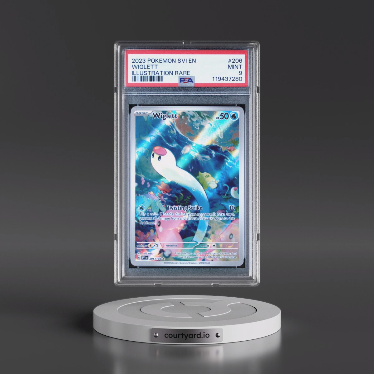 2023 Pokémon Svi EN-Scarlet & Violet #206 Wiglett - Illustration Rare (PSA 9 MINT)