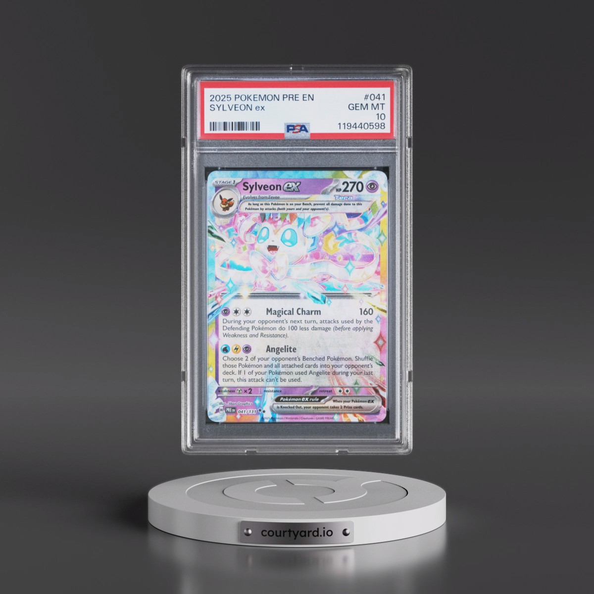 2025 Pokémon Pre EN-Prismatic Evolutions #041 Sylveon EX - Holo (PSA 10 GEM MINT)