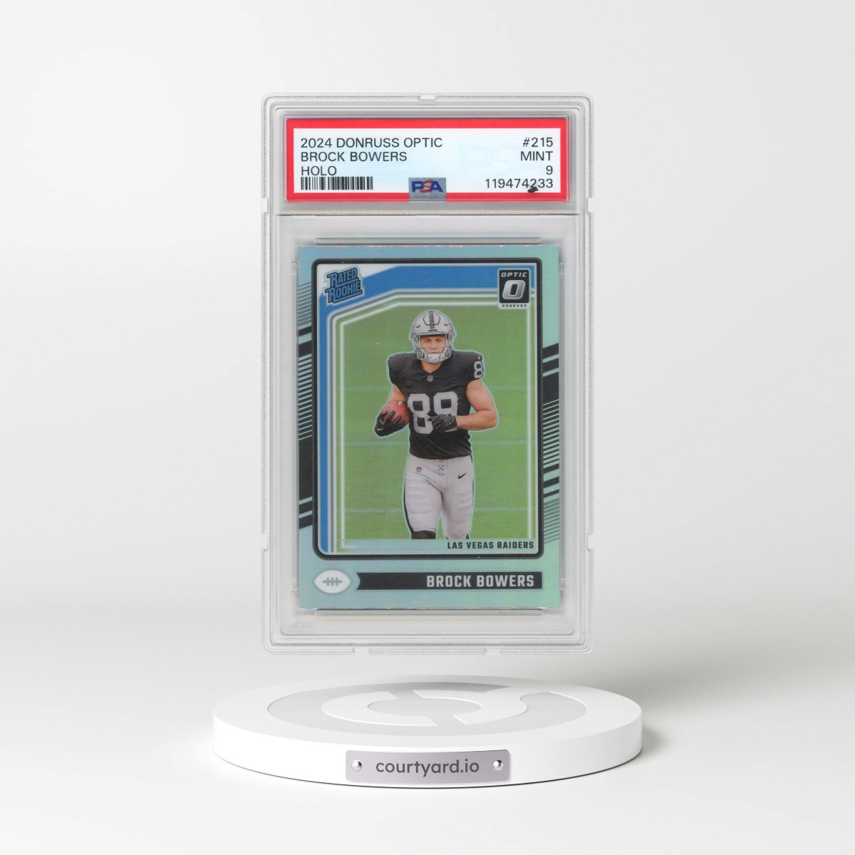 2024 Panini Donruss Optic #215 Brock Bowers - Holo (PSA 9 MINT)