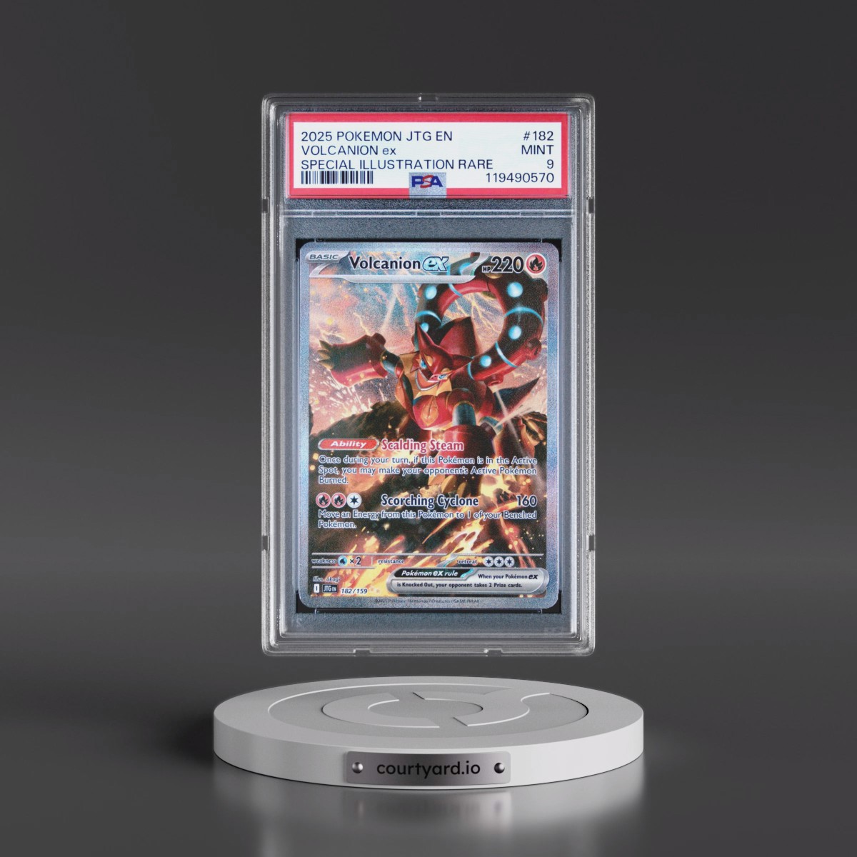 2025 Pokémon Jtg EN-Journey Together #182 Volcanion EX - Holo Special Illustration Rare (PSA 9 MINT)