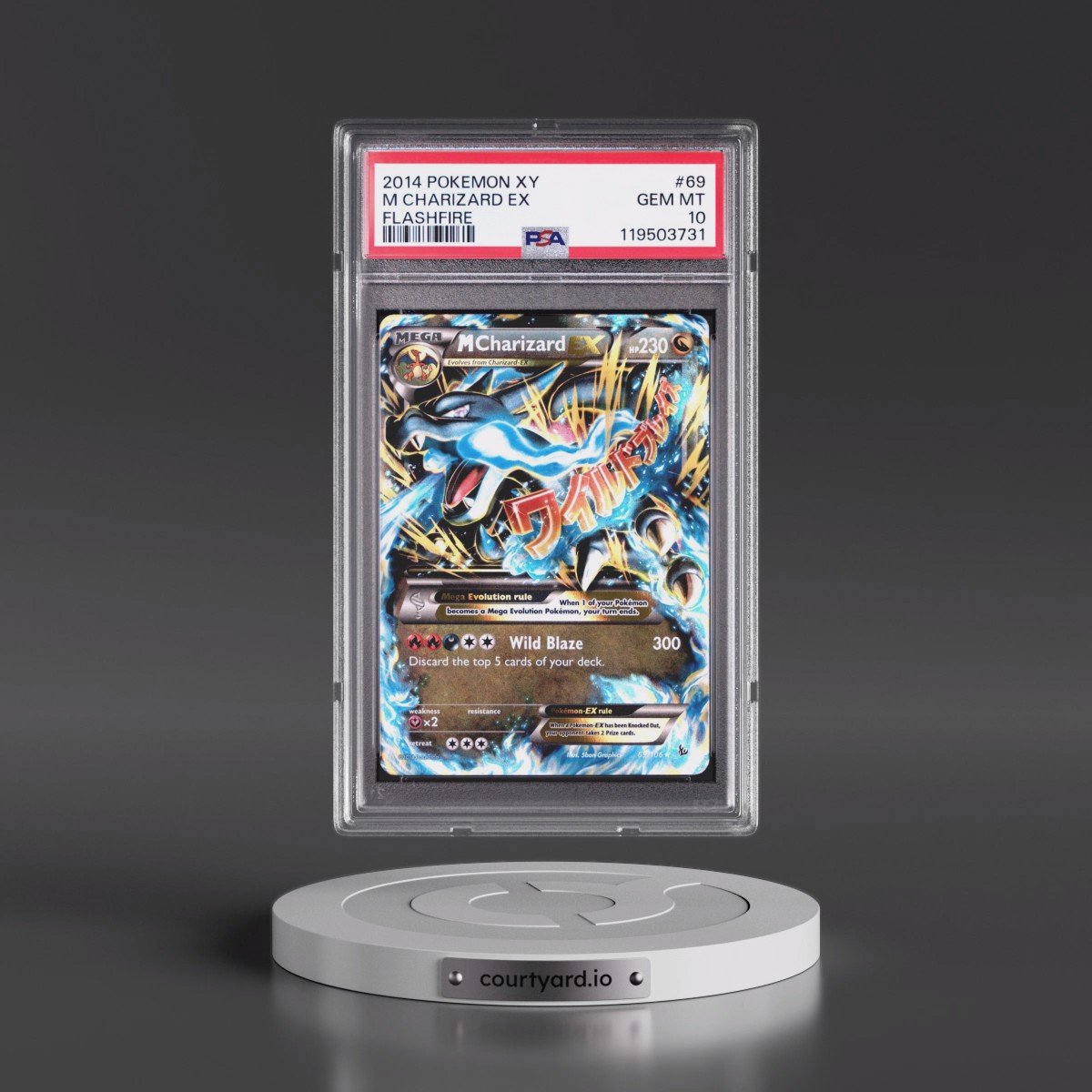 2014 Pokémon XY Flashfire #69 M Charizard EX - Holo (PSA 10 GEM MINT)