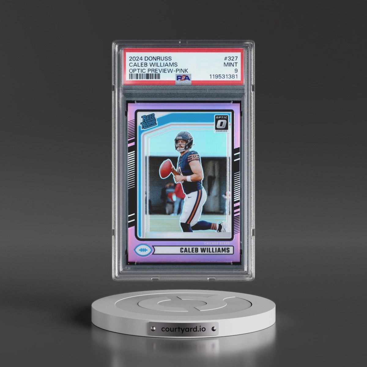 2024 Panini Donruss #327 Caleb Williams - Optic Preview-Pink (PSA 9 MINT)