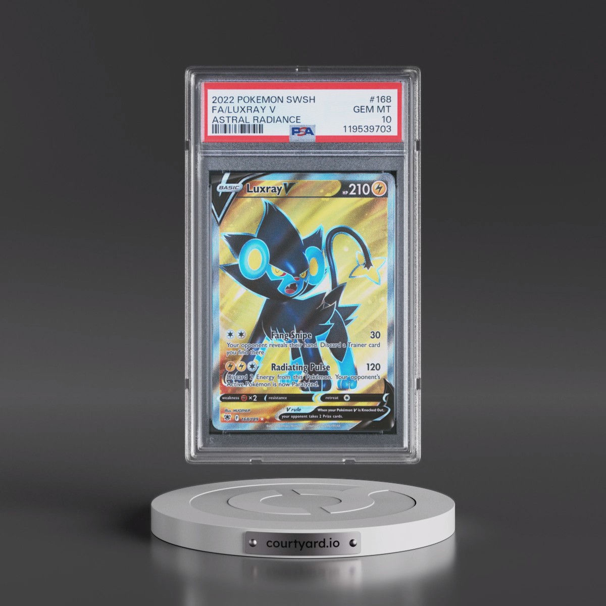 2022 Pokémon Sword & Shield Astral Radiance #168 Luxray V - Holo Full Art (PSA 10 GEM MINT)