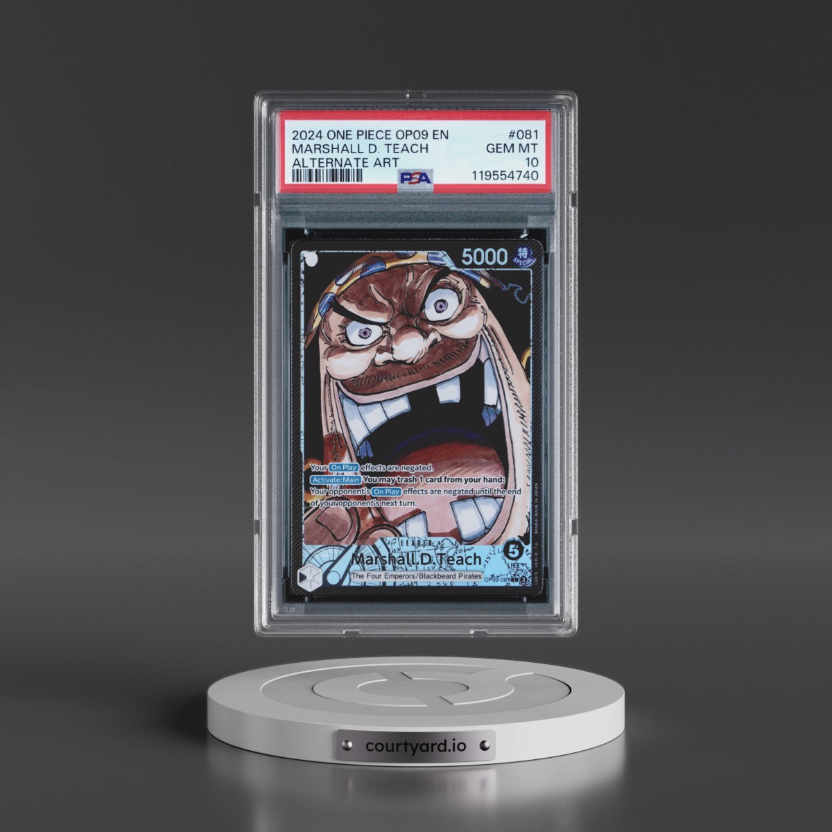 2024 One Piece OP09-Emperors in the New World #081 Marshall D. Teach - Alternate Art (PSA 10 GEM MINT)