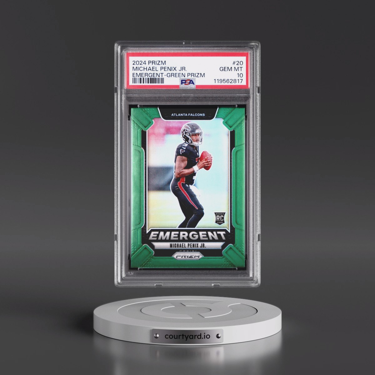 2024 Panini Prizm Emergent #20 Michael Penix Jr. - Green Prizm (PSA 10 GEM MINT)