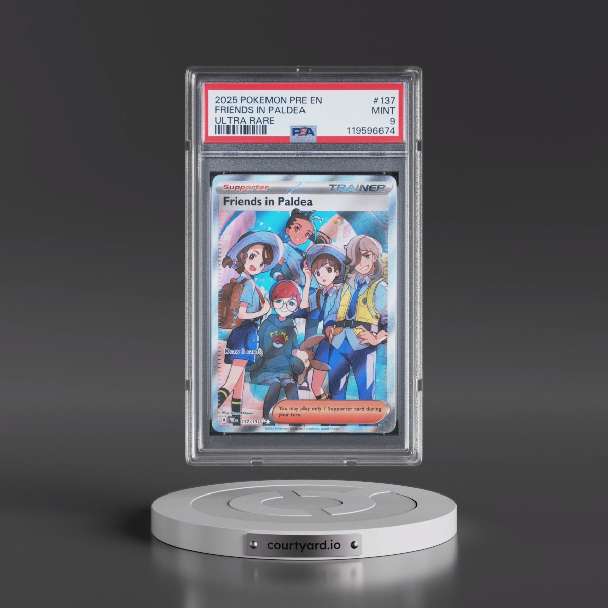 2025 Pokémon Pre EN-Prismatic Evolutions #137 Friends in Paldea - Ultra Rare (PSA 9 MINT)