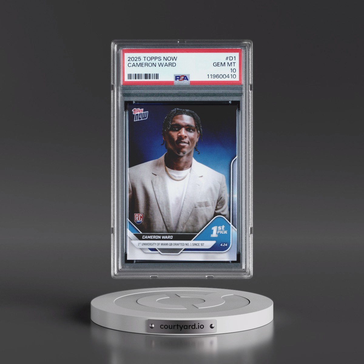 2025 Topps Now #D1 Cameron Ward (PSA 10 GEM MINT)