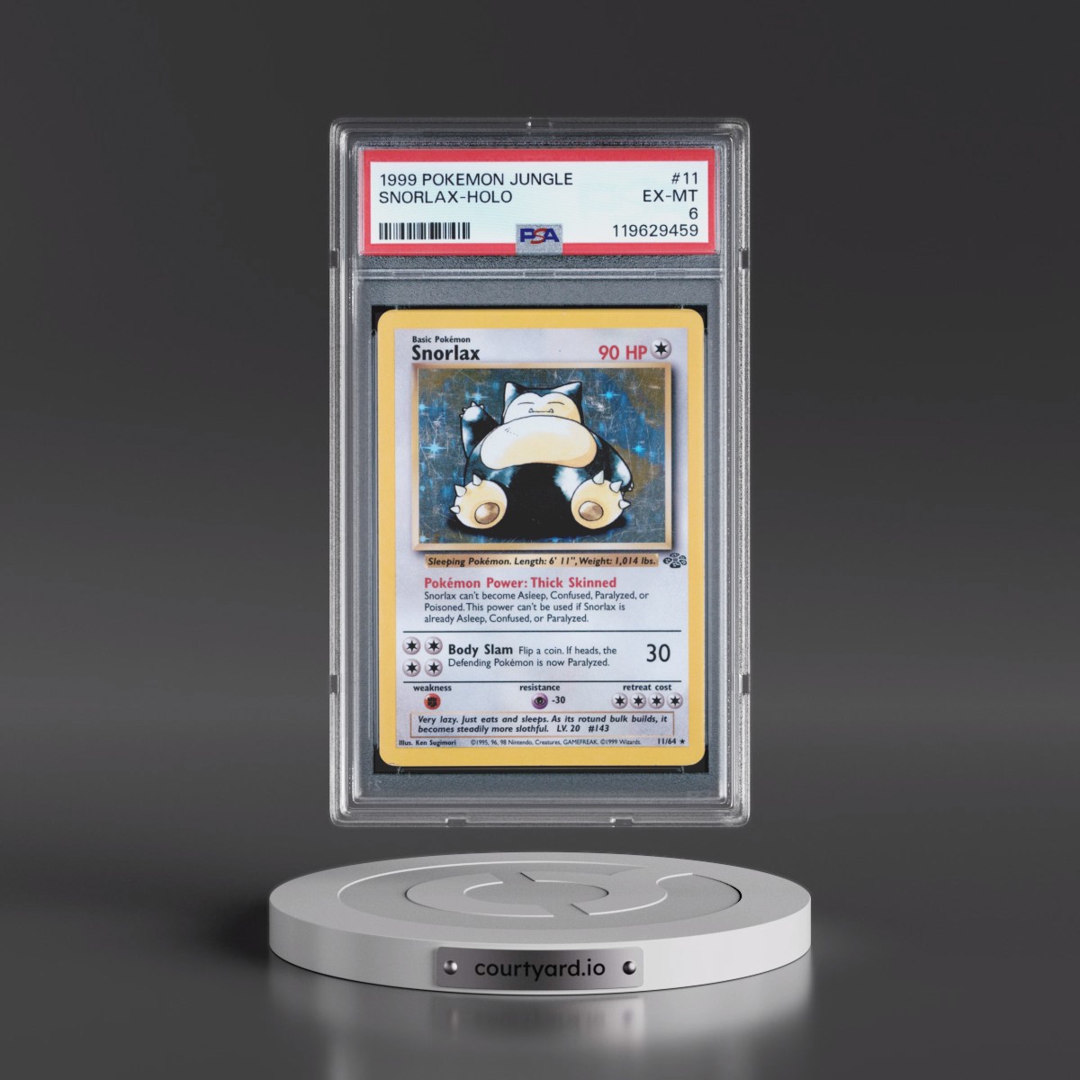 1999 Pokémon Jungle #11 Snorlax - Holo (PSA 6 EX-MT)
