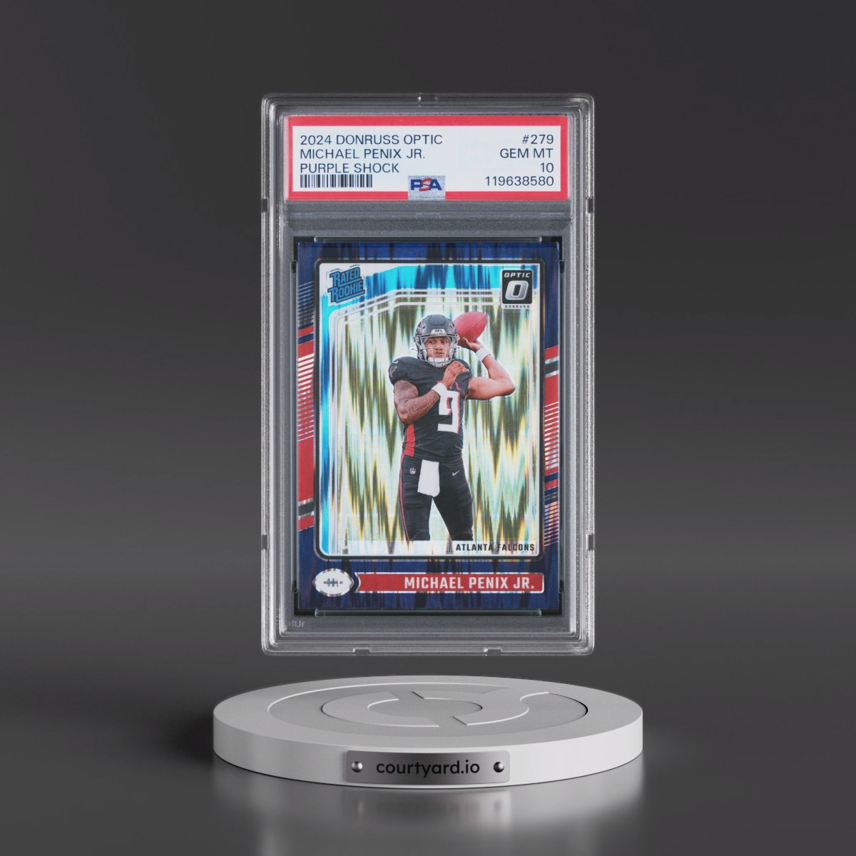 2024 Panini Donruss Optic #279 Michael Penix Jr. - Purple Shock (PSA 10 GEM MINT)