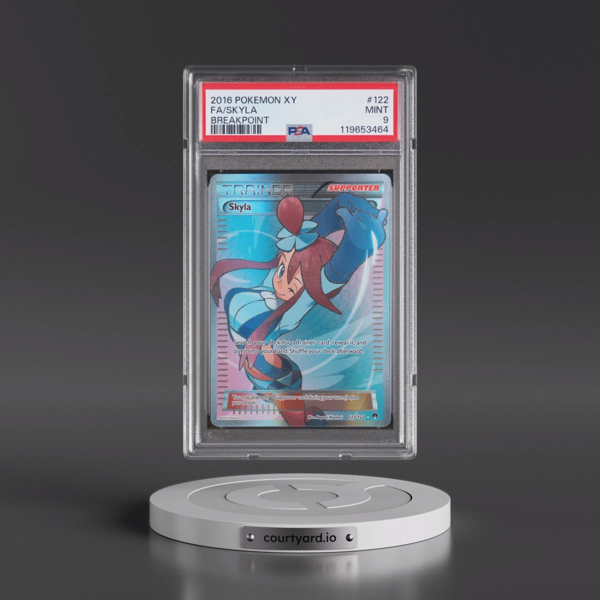 2016 Pokémon XY Breakpoint #122 Skyla - Full Art (PSA 9 MINT)