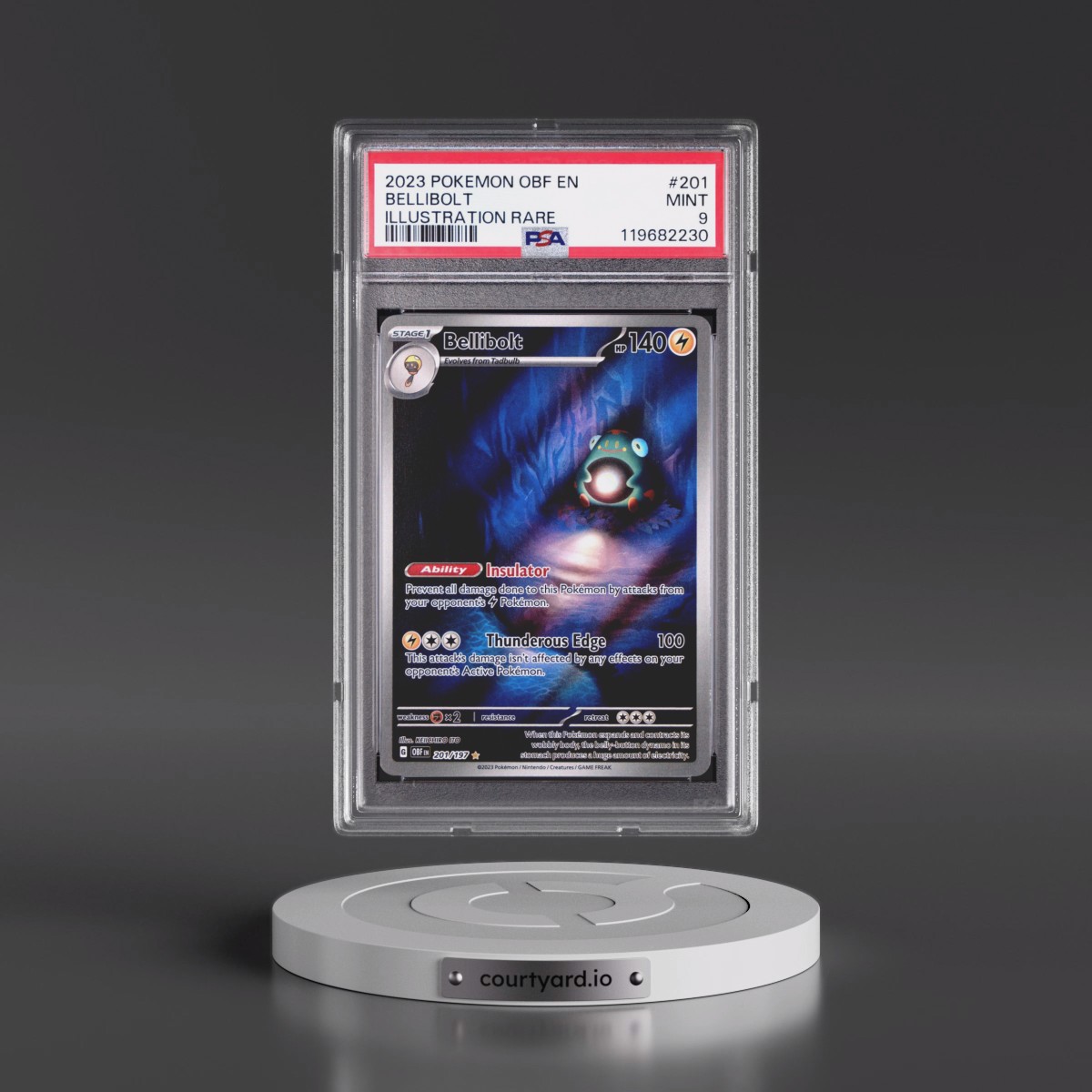 2023 Pokémon Obf EN-Obsidian Flames #201 Bellibolt - Illustration Rare (PSA 9 MINT)