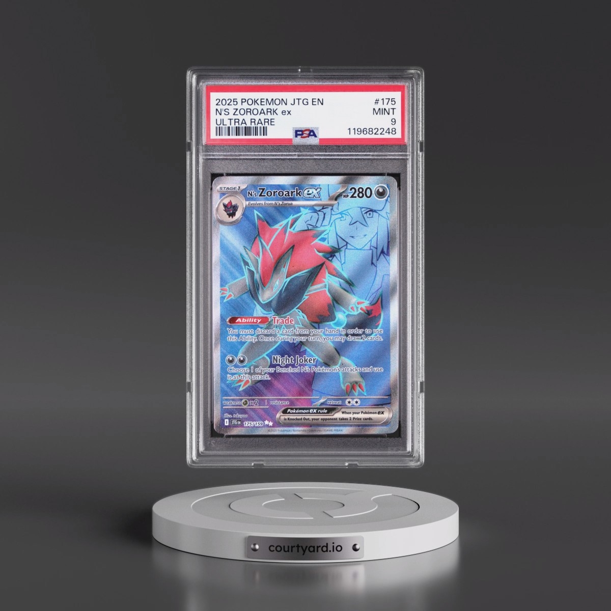 2025 Pokémon Jtg EN-Journey Together #175 N's Zoroark EX - Holo Ultra Rare (PSA 9 MINT)