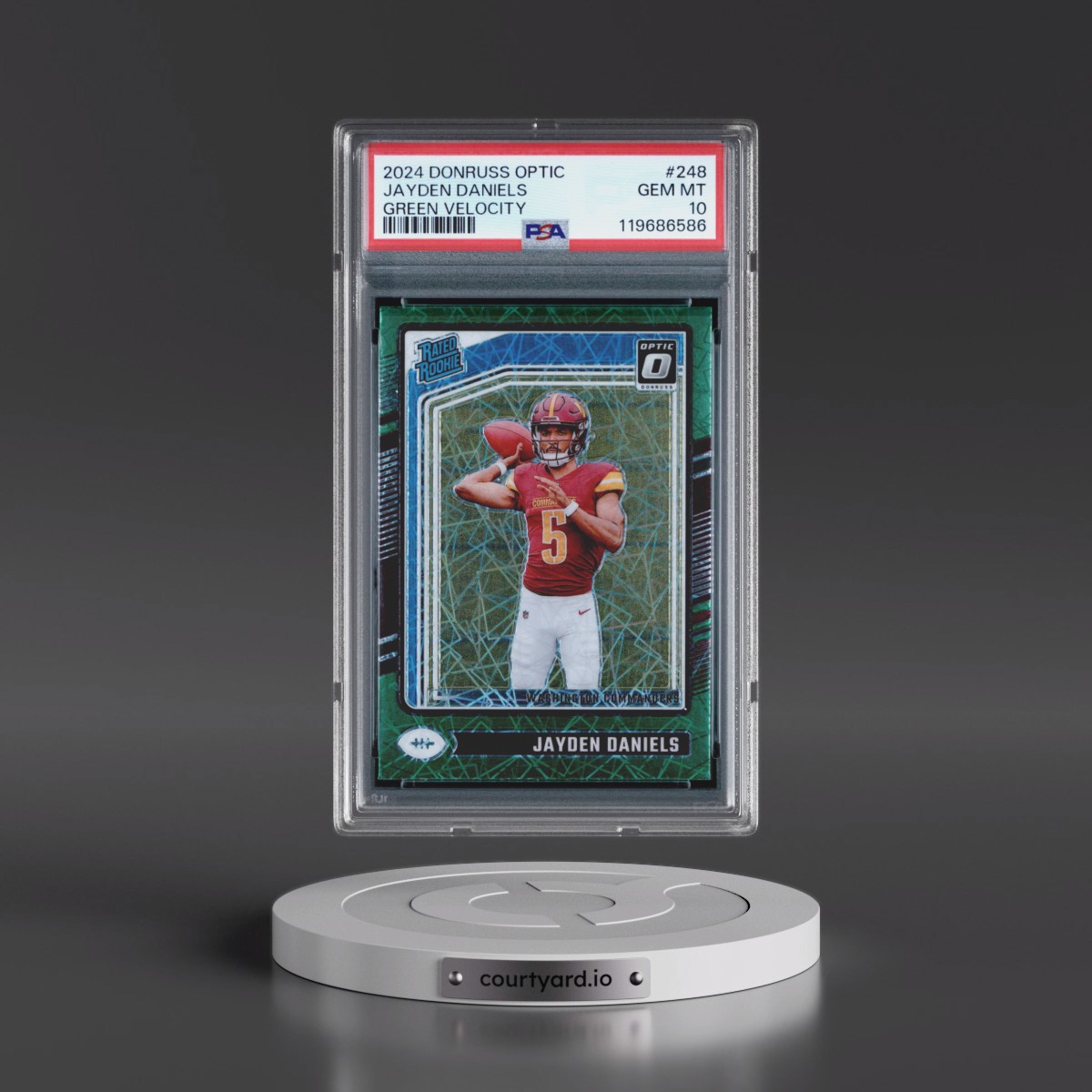 2024 Panini Donruss Optic #248 Jayden Daniels - Green Velocity (PSA 10 GEM MINT)
