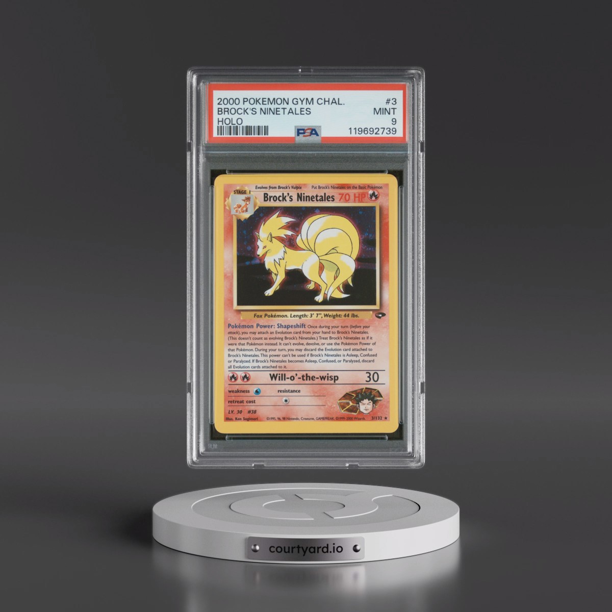 2000 Pokémon Gym Challenge #3 Brock's Ninetales - Holo (PSA 9 MINT)
