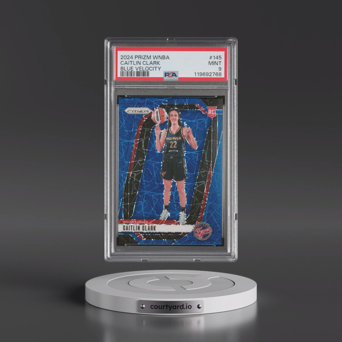 2024 Panini Prizm WNBA #145 Caitlin Clark - Blue Velocity (PSA 9 MINT)