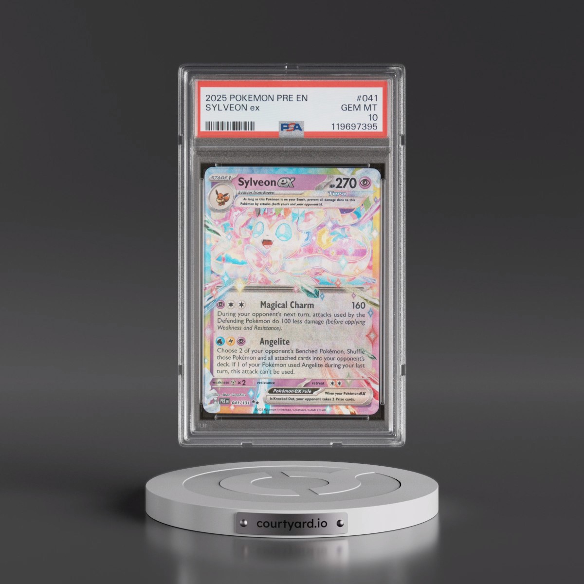2025 Pokémon Pre EN-Prismatic Evolutions #041 Sylveon EX - Holo (PSA 10 GEM MINT)