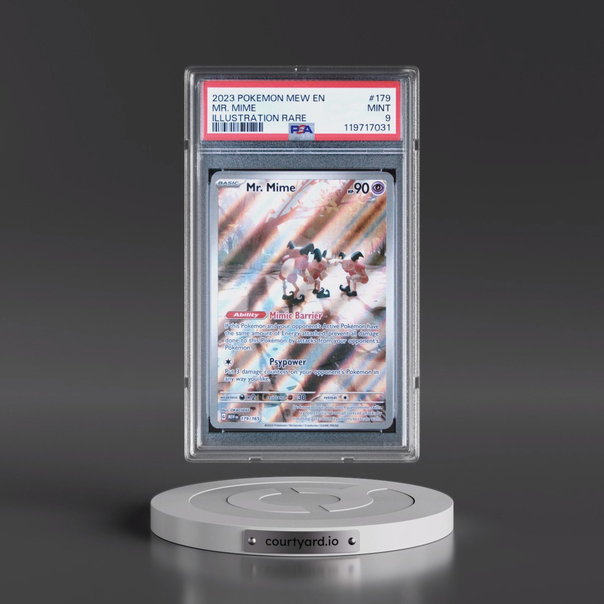 2023 Pokémon Mew EN-151 #179 Mr. Mime - Illustration Rare (PSA 9 MINT)