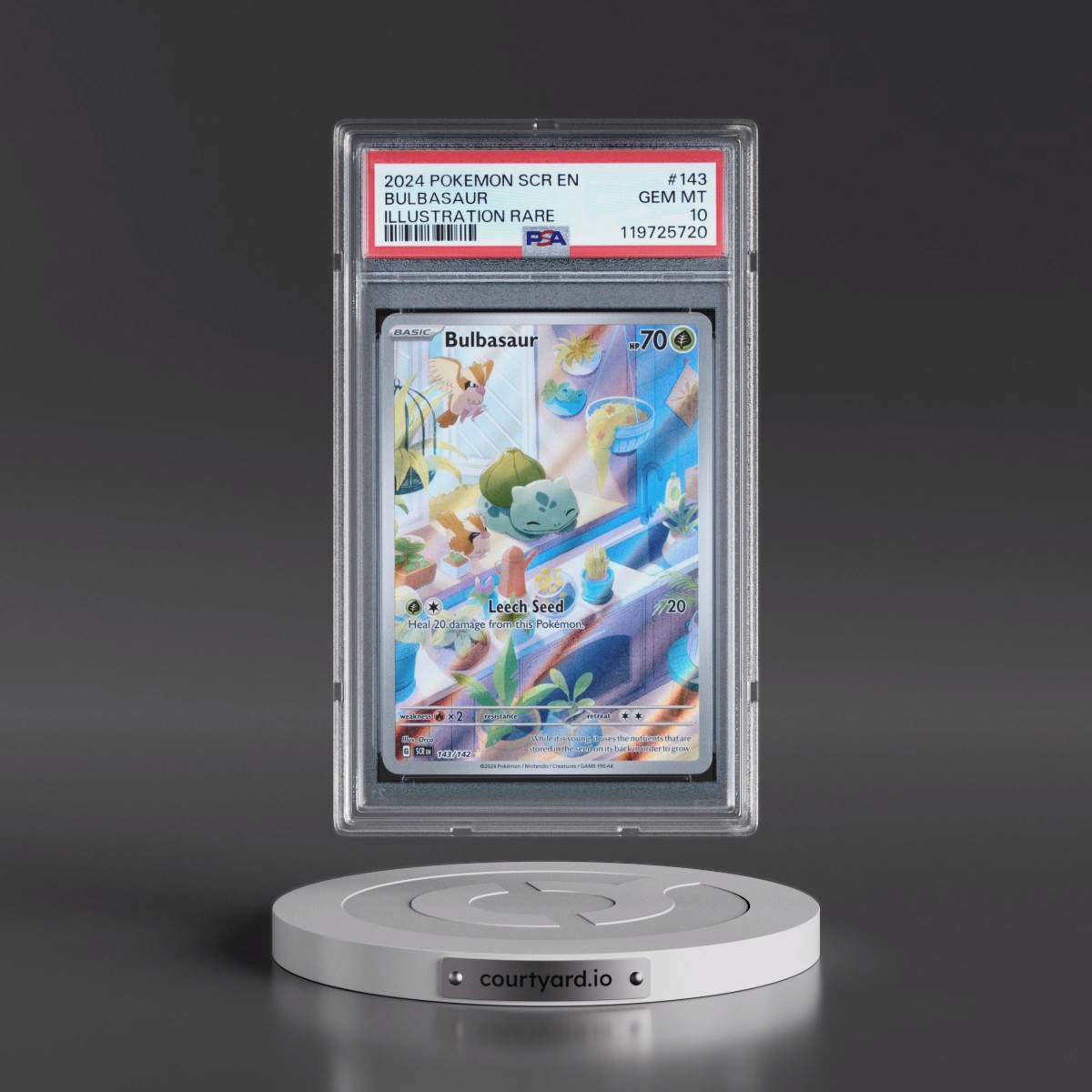 2024 Pokémon Scr EN-Stellar Crown #143 Bulbasaur - Illustration Rare (PSA 10 GEM MINT)