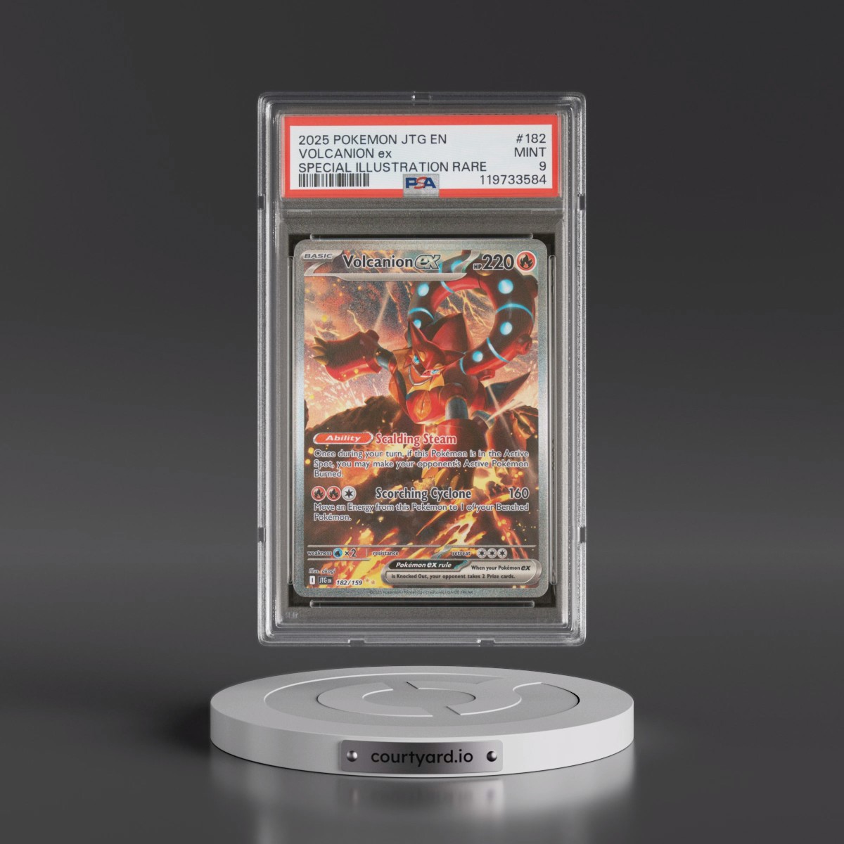 2025 Pokémon Jtg EN-Journey Together #182 Volcanion EX - Holo Special Illustration Rare (PSA 9 MINT)