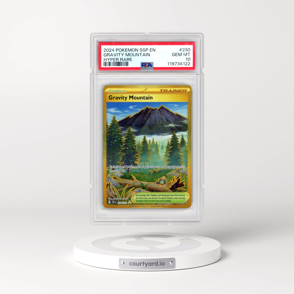 2024 Pokémon Ssp EN-Surging Sparks #250 Gravity Mountain - Hyper Rare (PSA 10 GEM MINT)