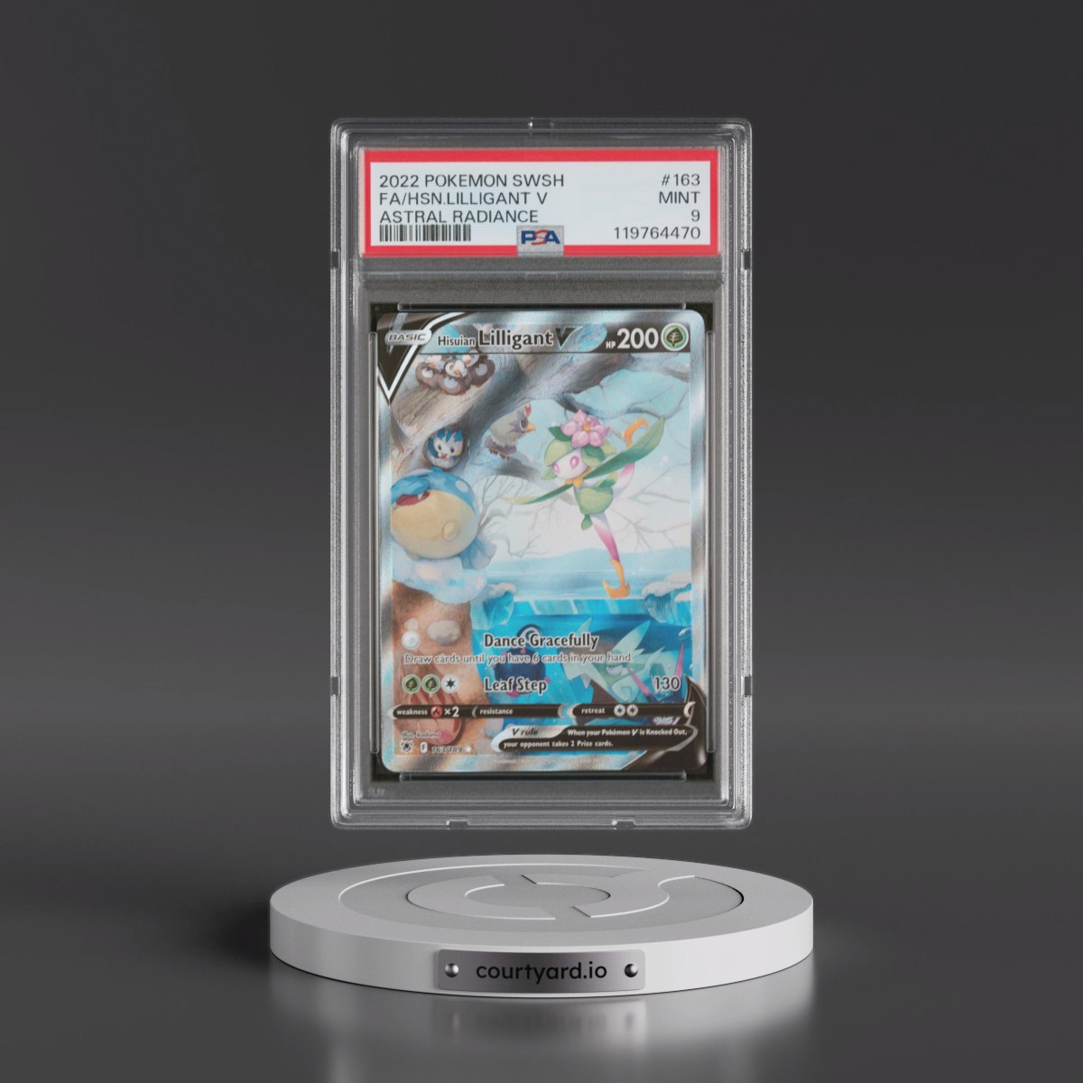 2022 Pokémon Sword & Shield Astral Radiance #163 Hisuian Lilligant V - Holo Full Art (PSA 9 MINT)