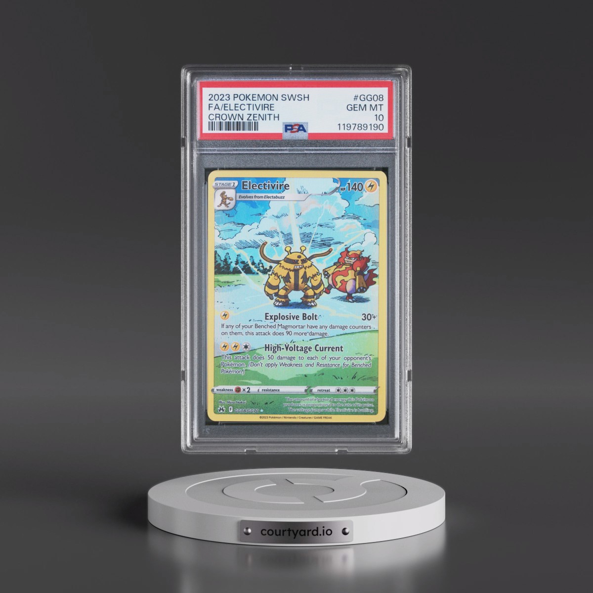 2023 Pokémon Sword and Shield Crown Zenith #GG08 Electivire - Full Art (PSA 10 GEM MINT)