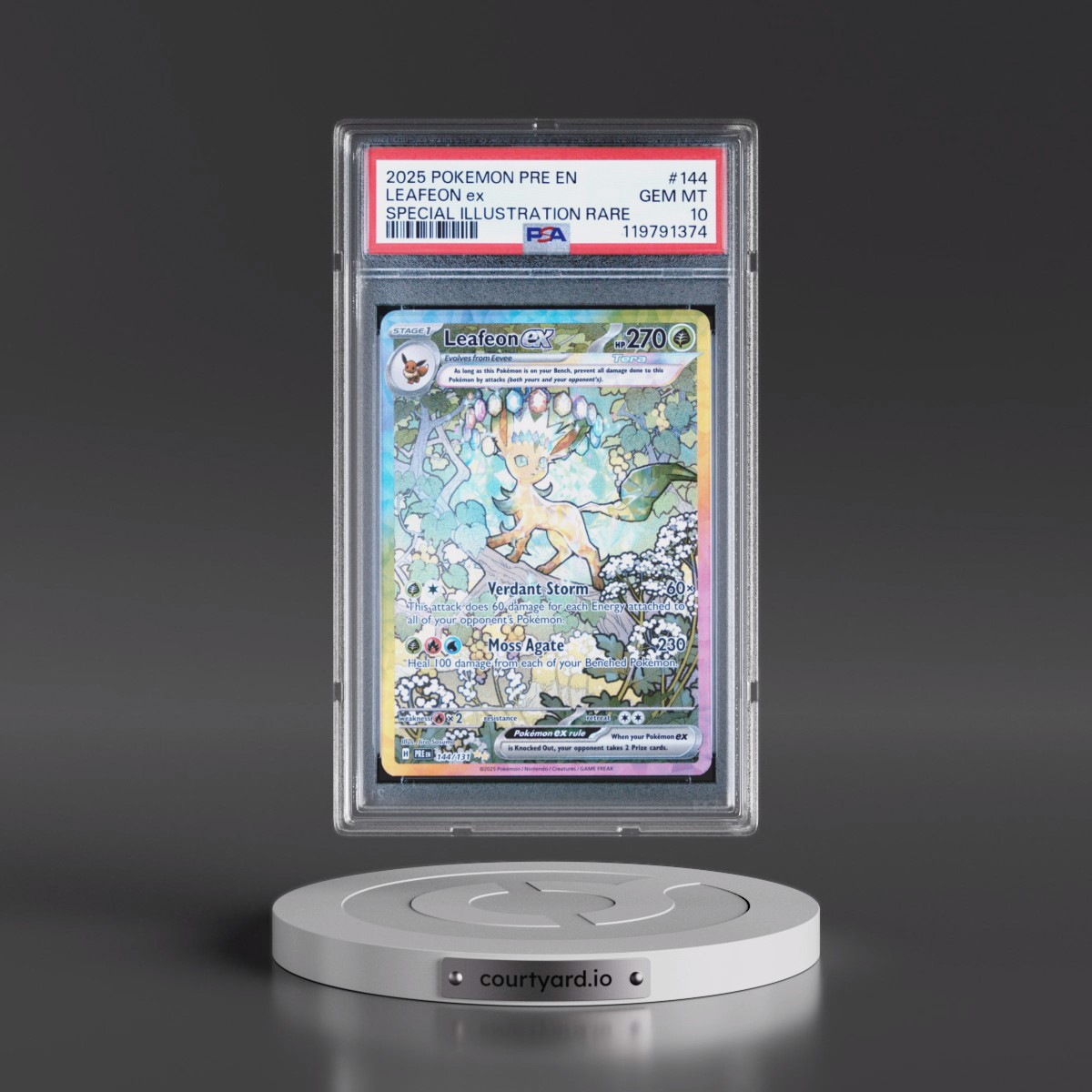 2025 Pokémon Pre EN-Prismatic Evolutions #144 Leafeon EX - Holo Special Illustration Rare (PSA 10 GEM MINT)