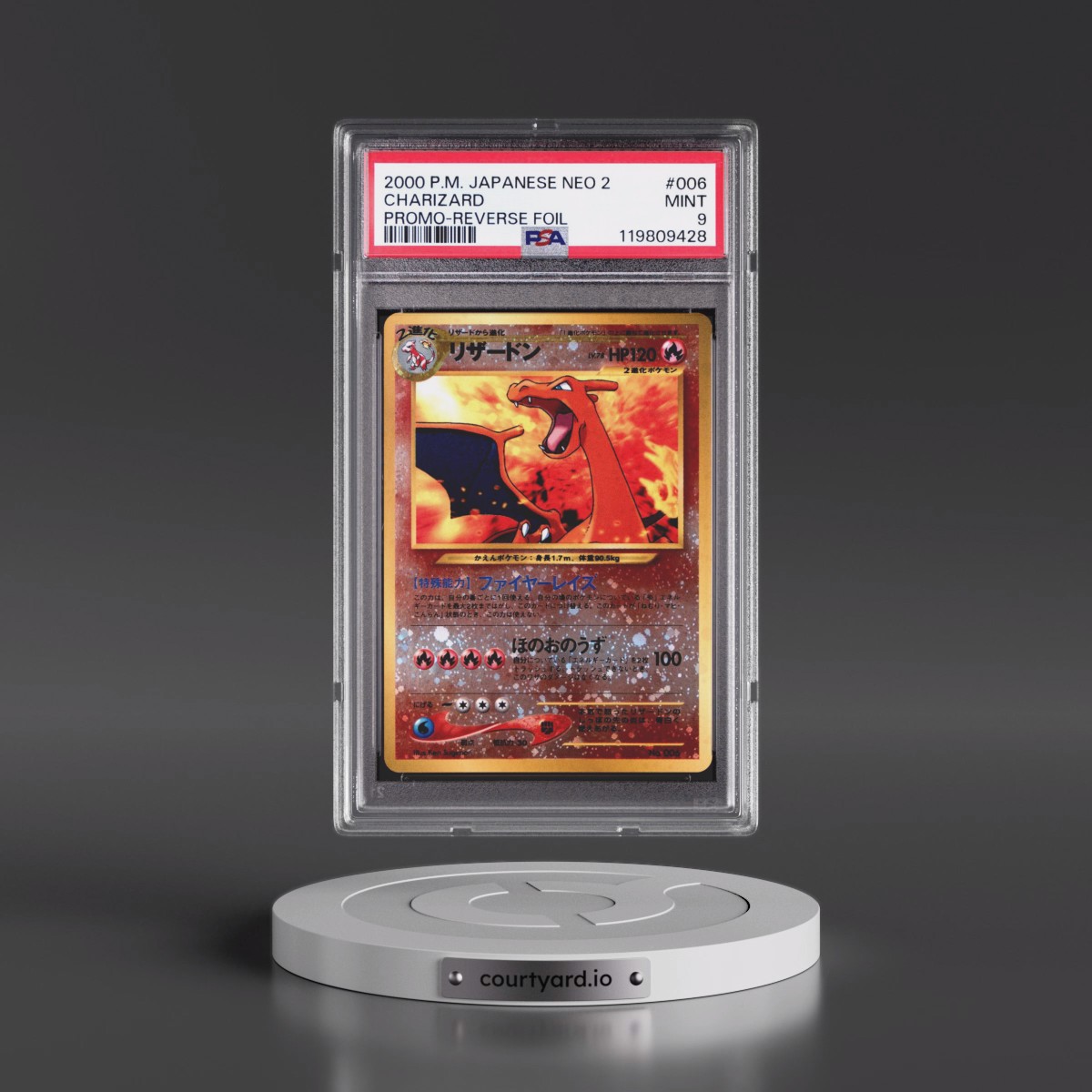 2000 Pokémon Neo 2 Promo #006 Charizard - Reverse Foil (PSA 9 MINT)