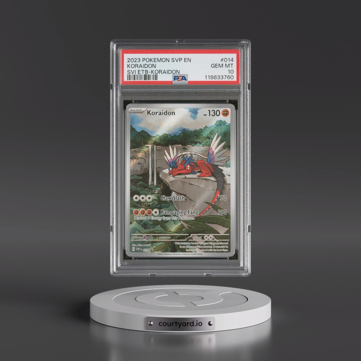 2023 Pokémon Svp EN-SV Black Star Promo #014 Koraidon - Scarlet & Violet Elite Trainer Box-Koraidon (PSA 10 GEM MINT)