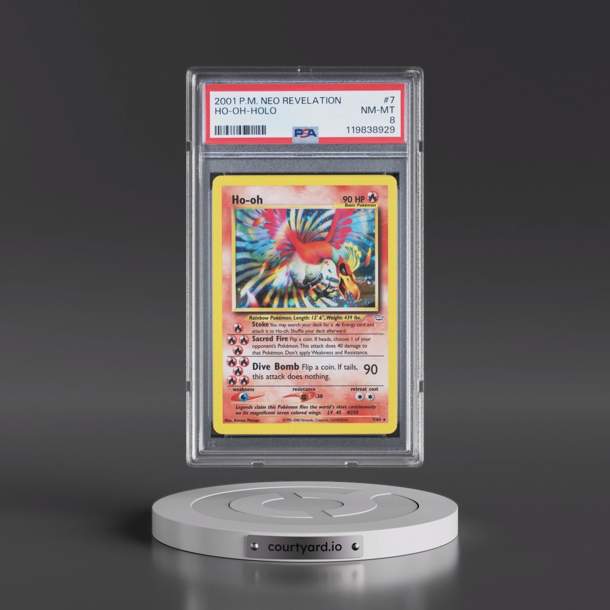 2001 Pokémon Neo Revelation #7 HO-Oh - Holo (PSA 8 NM-MT)