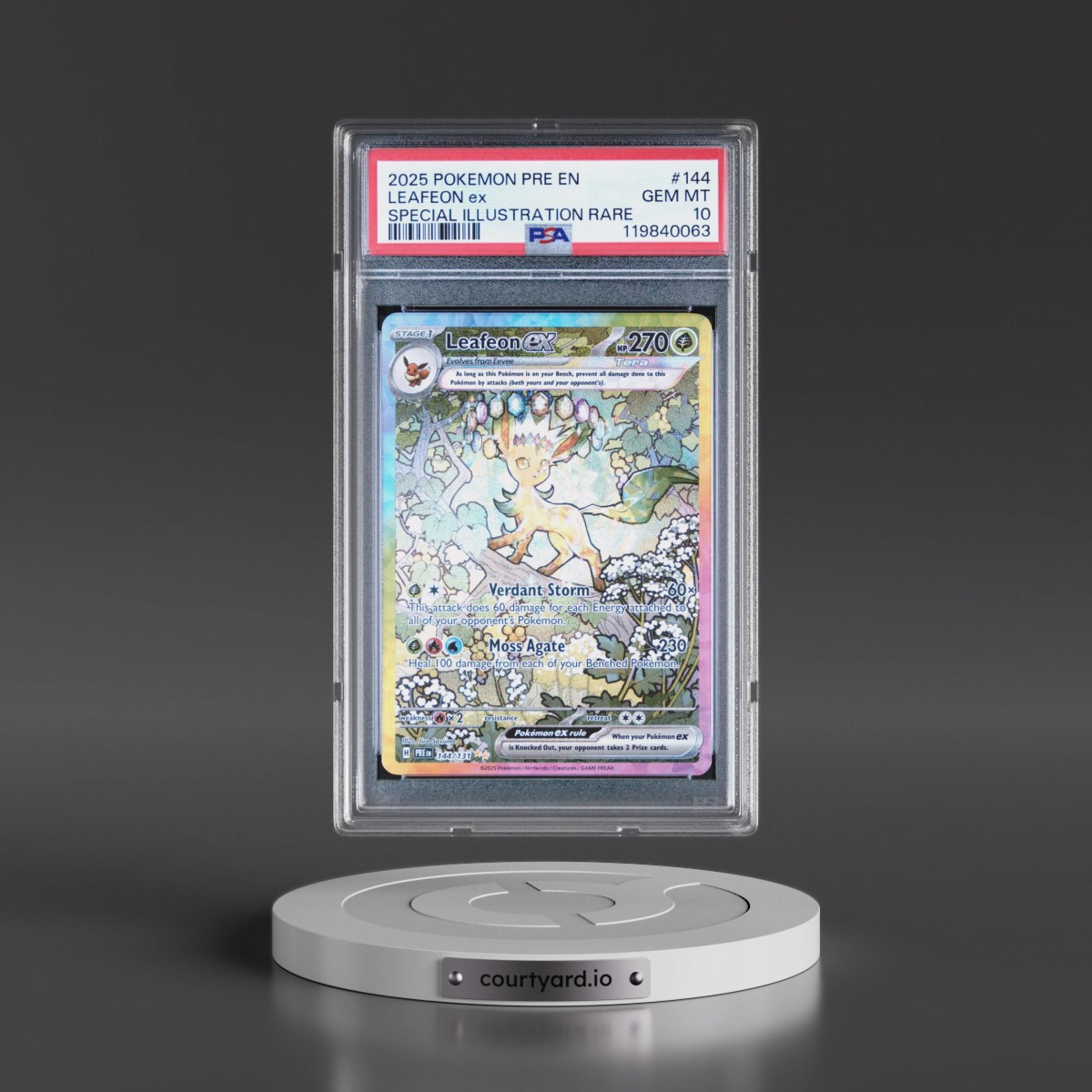 2025 Pokémon Pre EN-Prismatic Evolutions #144 Leafeon EX - Holo Special Illustration Rare (PSA 10 GEM MINT)