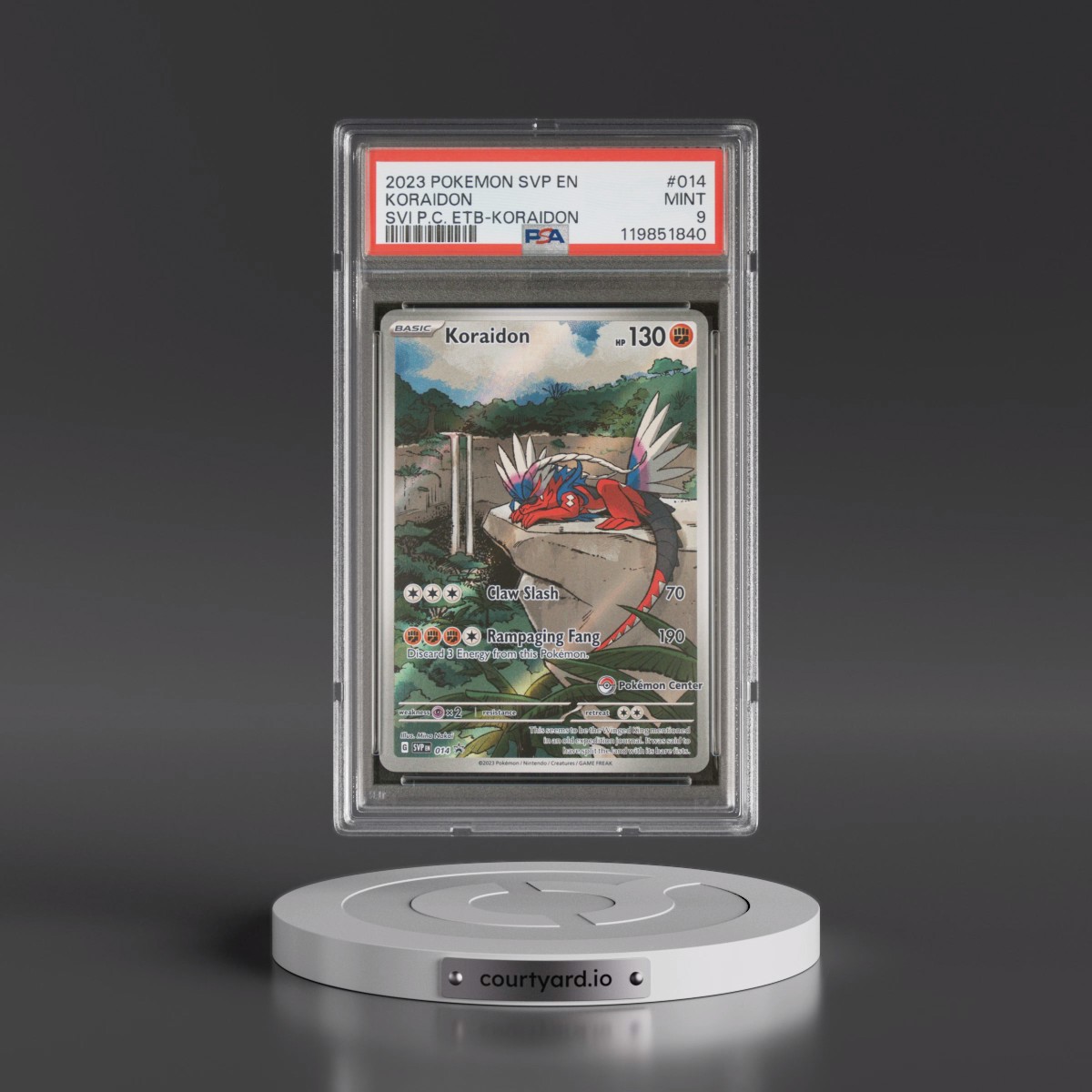 2023 Pokémon Svp EN-SV Black Star Promo #014 Koraidon - Scarlet & Violet Pokemon Center Elite Trainer Box-Koraidon (PSA 9 MINT)